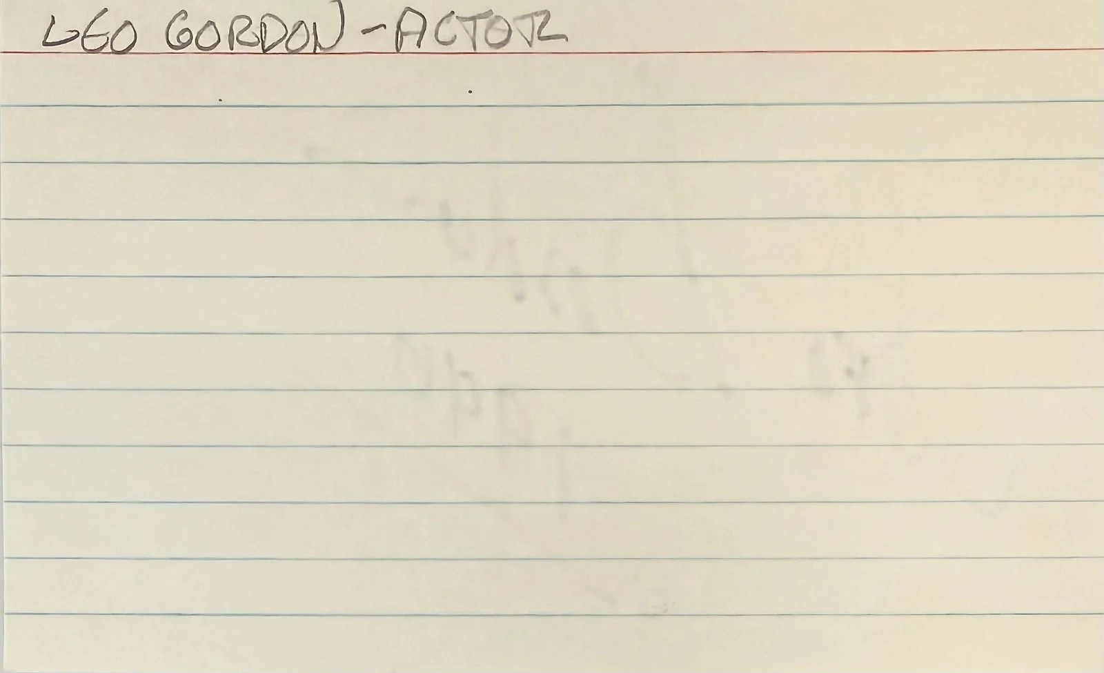 Leo Gordon — LEO GORDON Signed Autographed 3x5 INDEX CARD 1990 The Night of the Grizzly HONDO, изображение 2