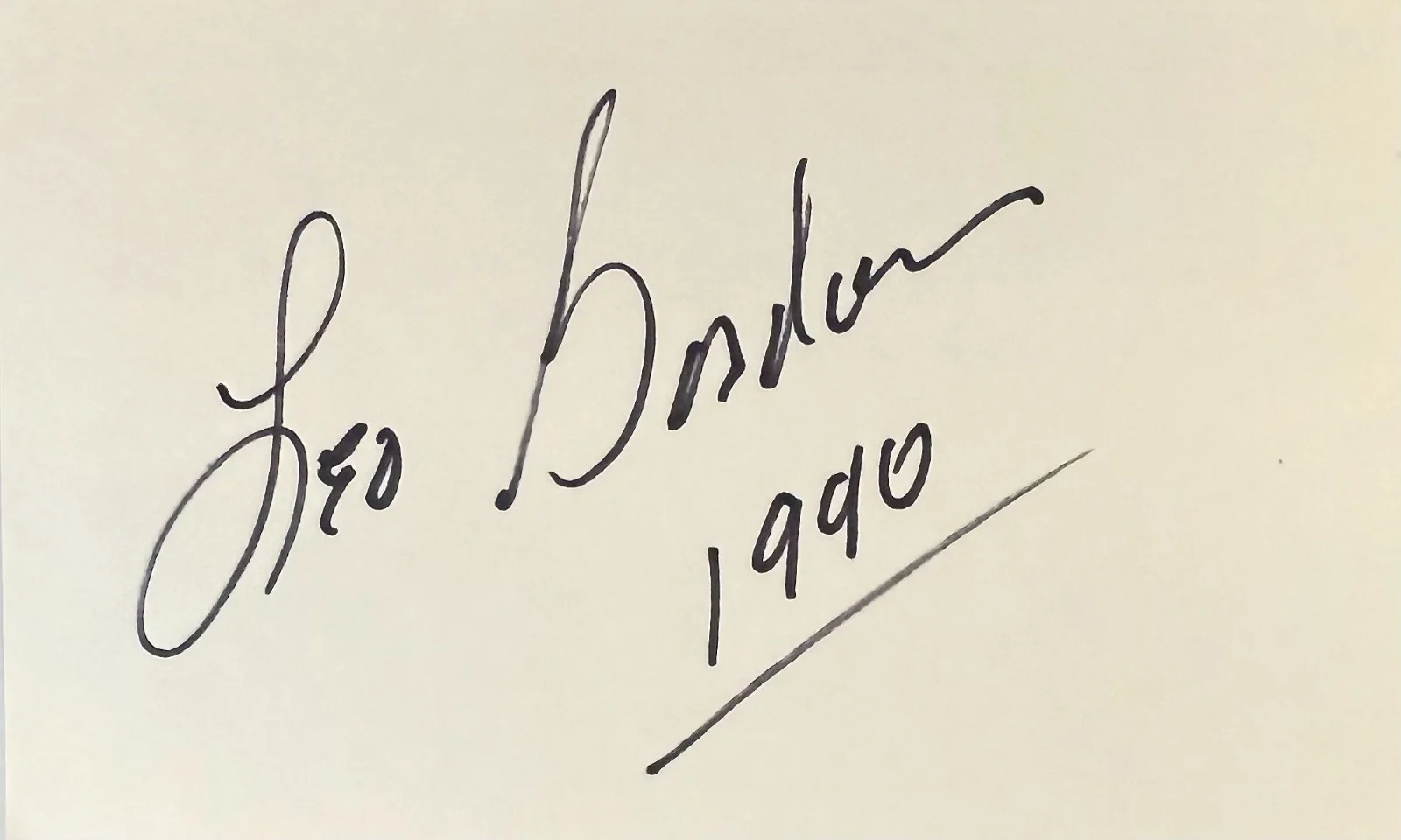 Leo Gordon — LEO GORDON Signed Autographed 3x5 INDEX CARD 1990 The Night of the Grizzly HONDO, изображение 3
