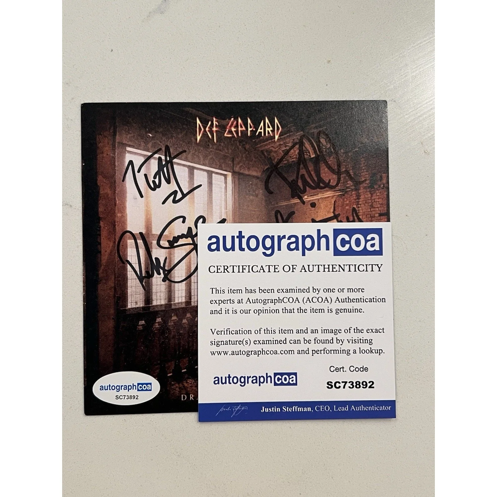 Def Leppard SIGNED Drastic Symphonies CD Autographed ACOA Authenticated #7, image 5