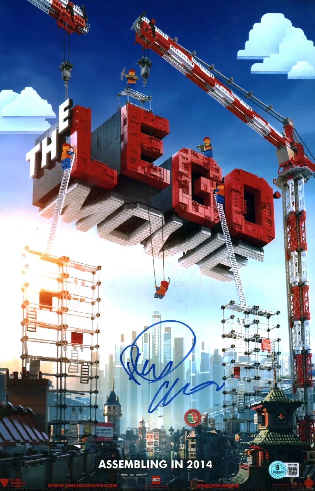 phil lord and chris miller — Phil Lord Chris Miller Signed The Lego Movie Directors 11x17 Photo BAS COA