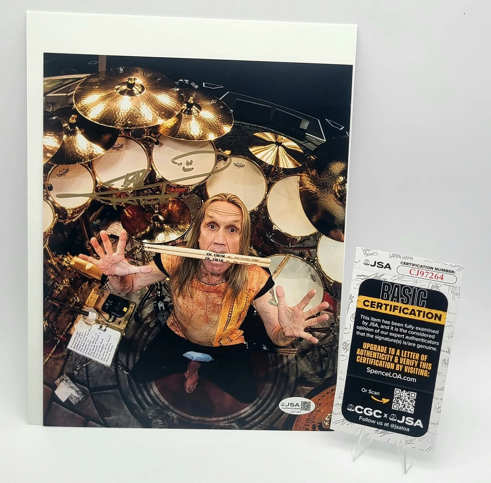 Nicko McBrain Signed 8x10 Photo Iron Maiden Drummer Autograph JSA COA, image 5