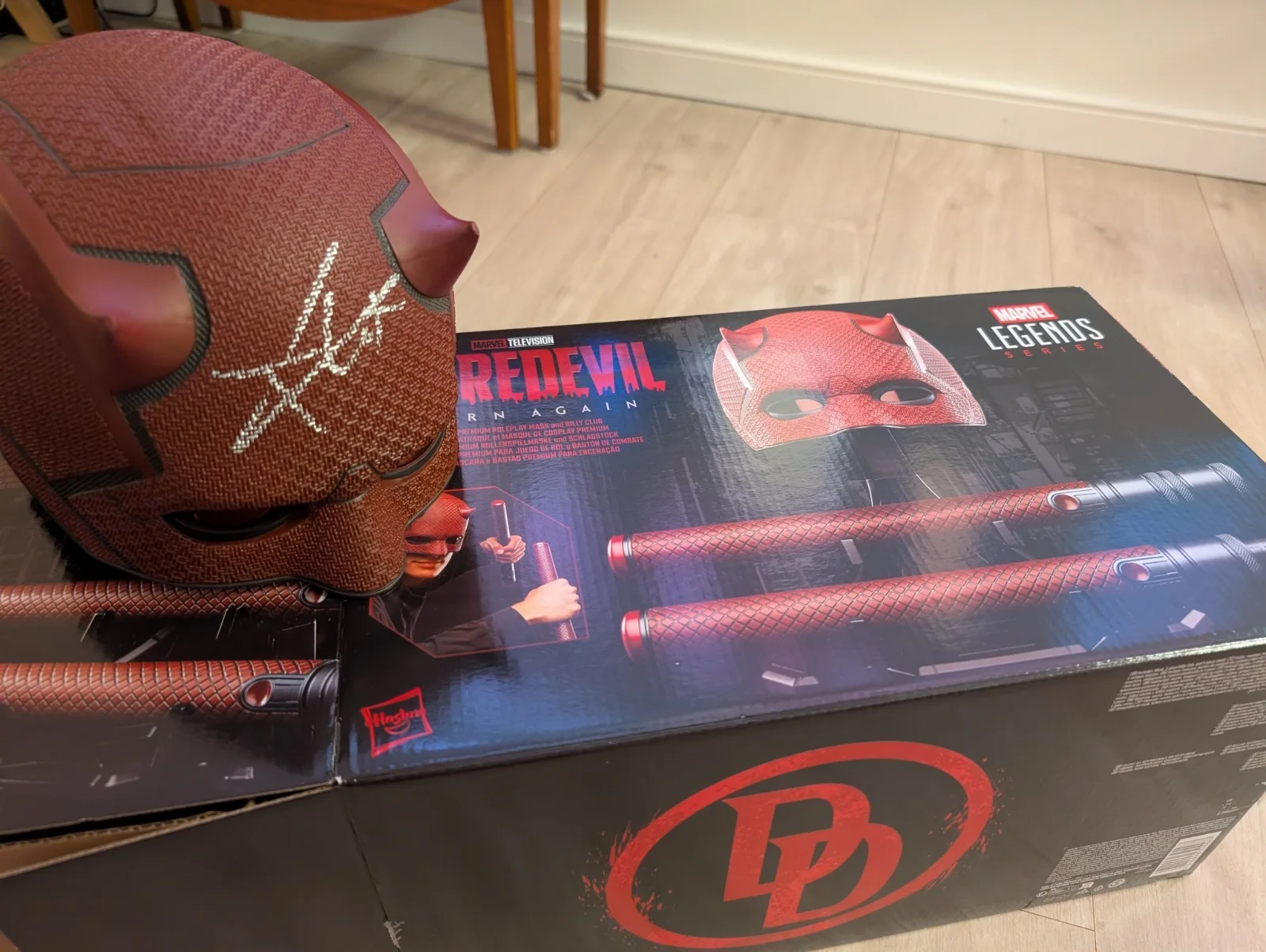Charlie Cox Signed Daredevil Helmet Marvel Legends With Batons Exact Proof, image 3