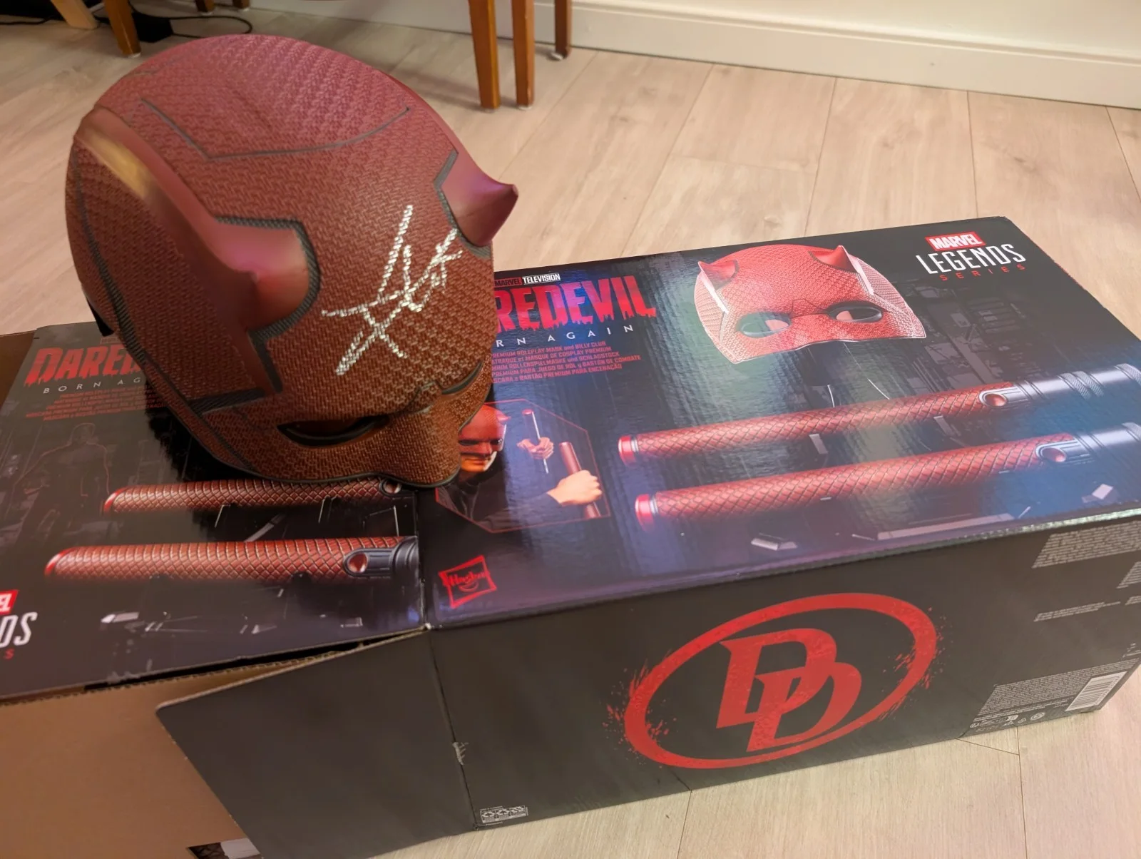 Charlie Cox Signed Daredevil Helmet Marvel Legends With Batons Exact Proof, image 5