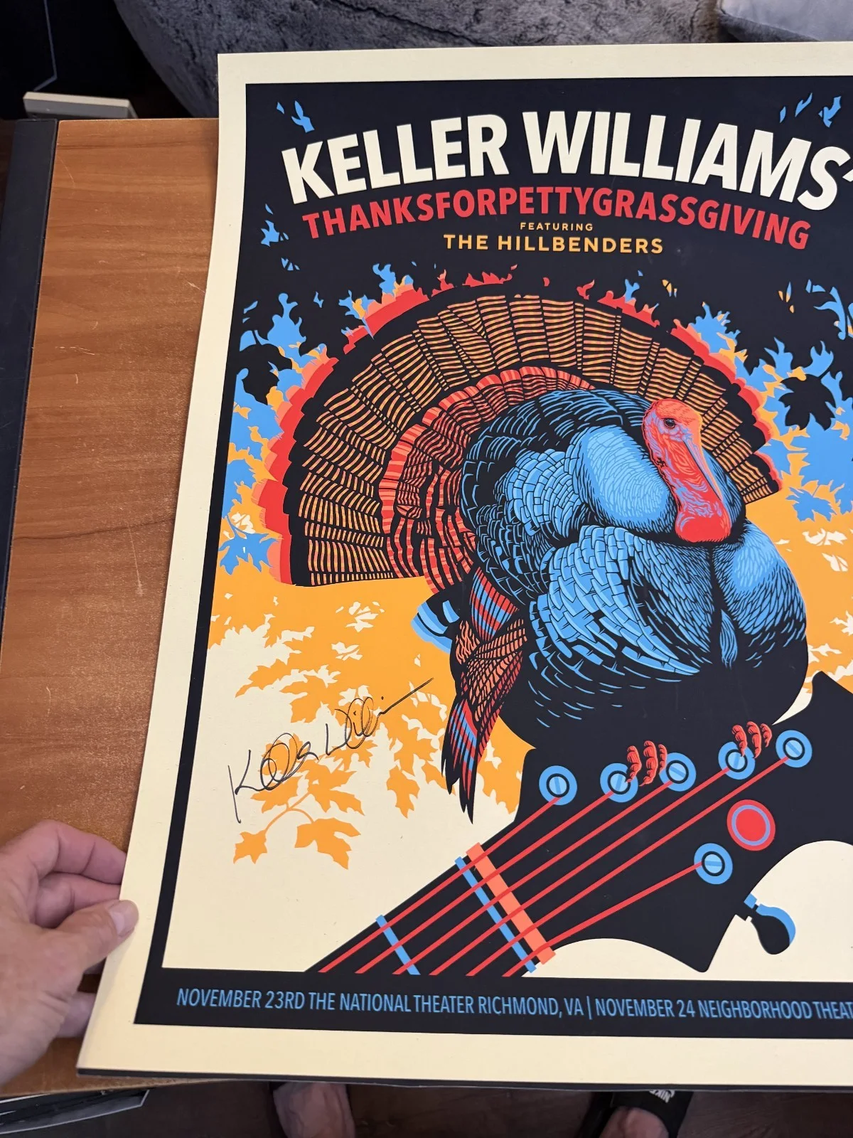 Keller Williams hand Signed and Artist Signed 24 x 18 Silk Screen Poster, изображение 2
