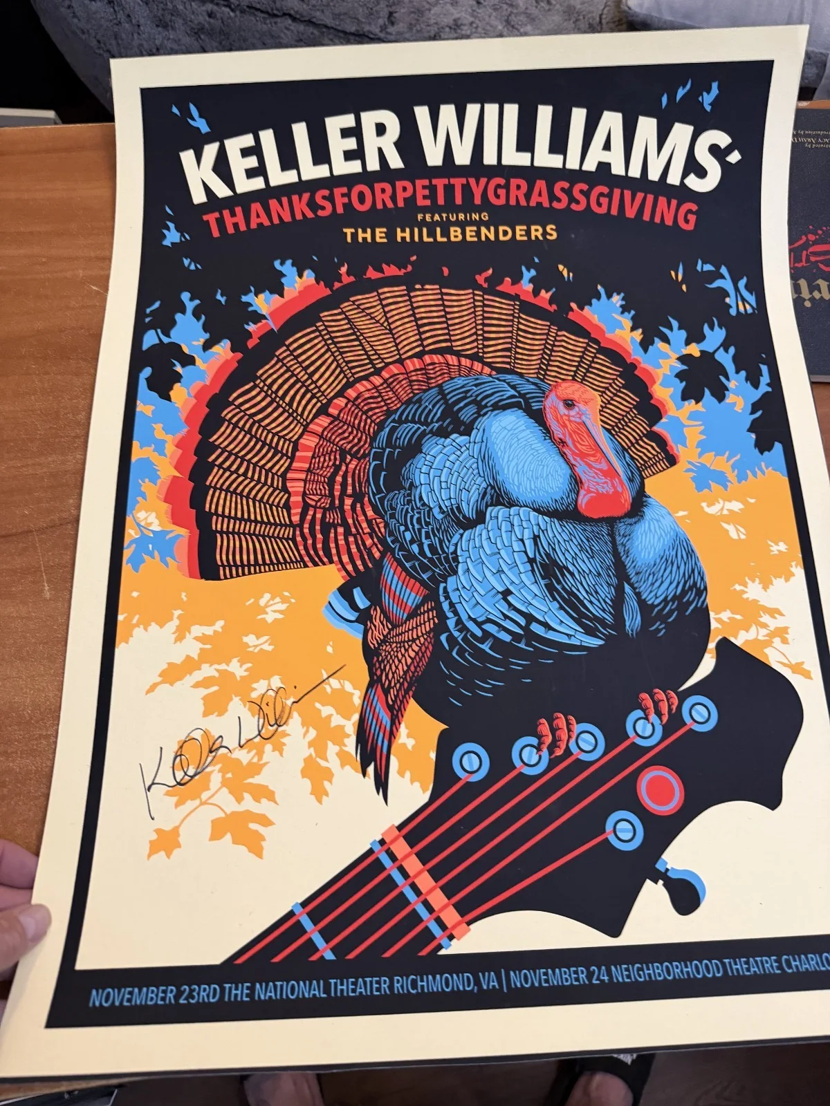 Keller Williams hand Signed and Artist Signed 24 x 18 Silk Screen Poster, изображение 3