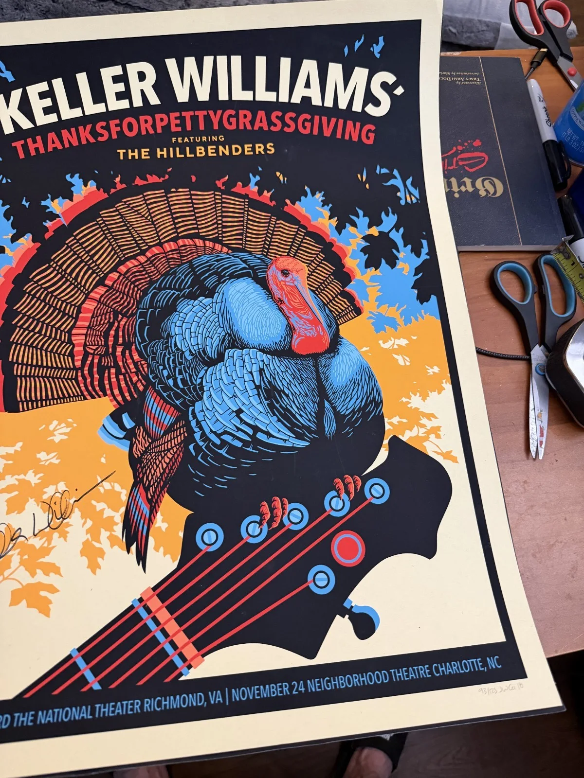 Keller Williams hand Signed and Artist Signed 24 x 18 Silk Screen Poster, изображение 4