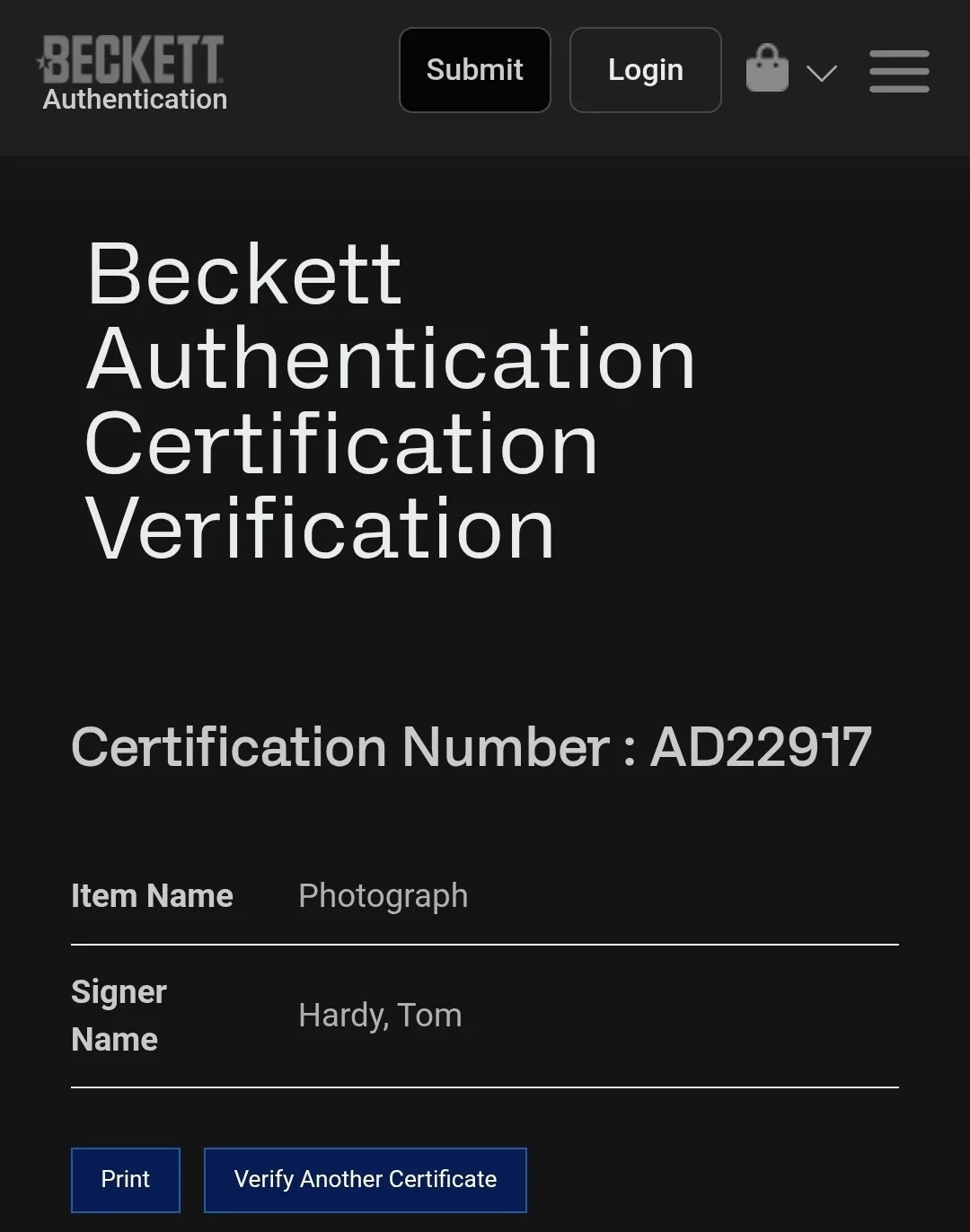 Tom Hardy — 🔥 Tom Hardy 8x10 AUTOGRAPH Peaky Blinders Signed B&W Photo AUTO Beckett BAS COA, image 3