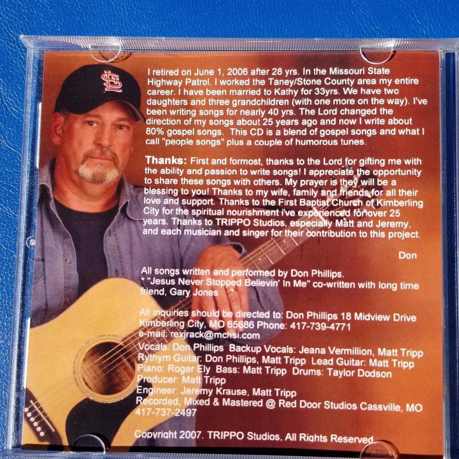 Don Phillips Church & State CD Signed Country Acoustic Album TRIPPO Music 2007, изображение 4