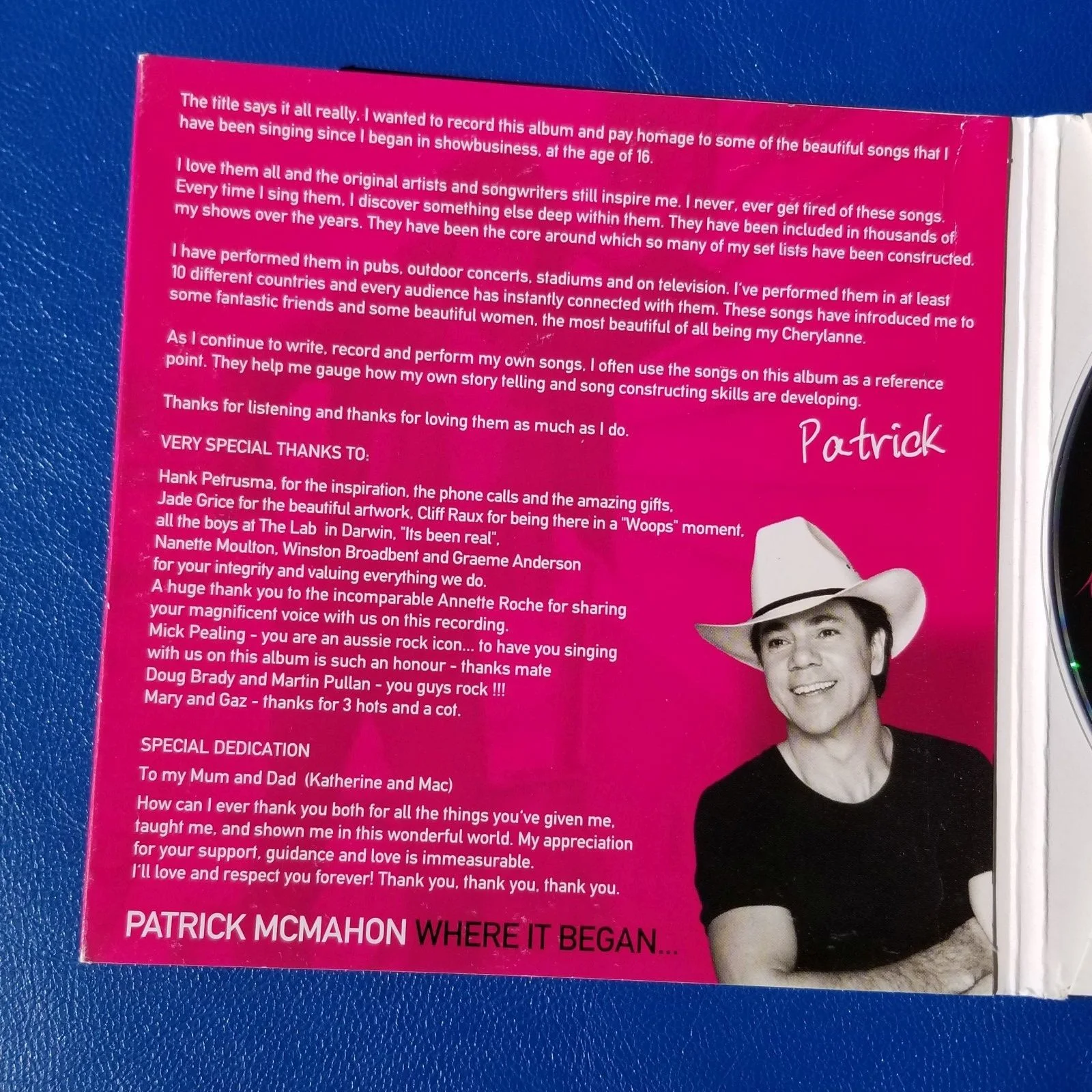 Patrick McMahon Where It Began Signed CD Album Pop Folk Rock Rare Collectible, изображение 4
