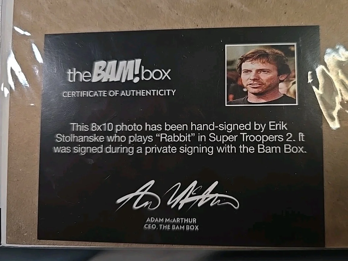 Erik Stolhanske — Erik Stolhanske "Rabbit" Super Troopers Signed 8x10 With COA, изображение 2