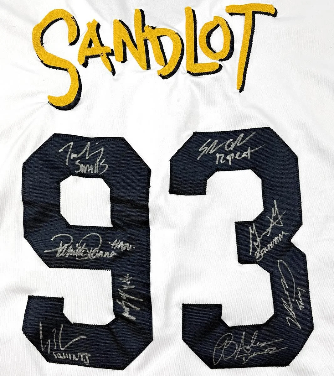 Patrick Renna — The Sandlot Cast Signed White Jersey - 8 Signatures - Renna, Leopardi TRISTAR, image 2