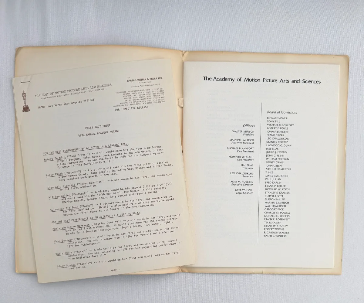 Sylvester Stallone, Talia Shire — Sylvester Stallone "ROCKY" 1/1 Autographed Academy Awards Program ASI Proof, image 4