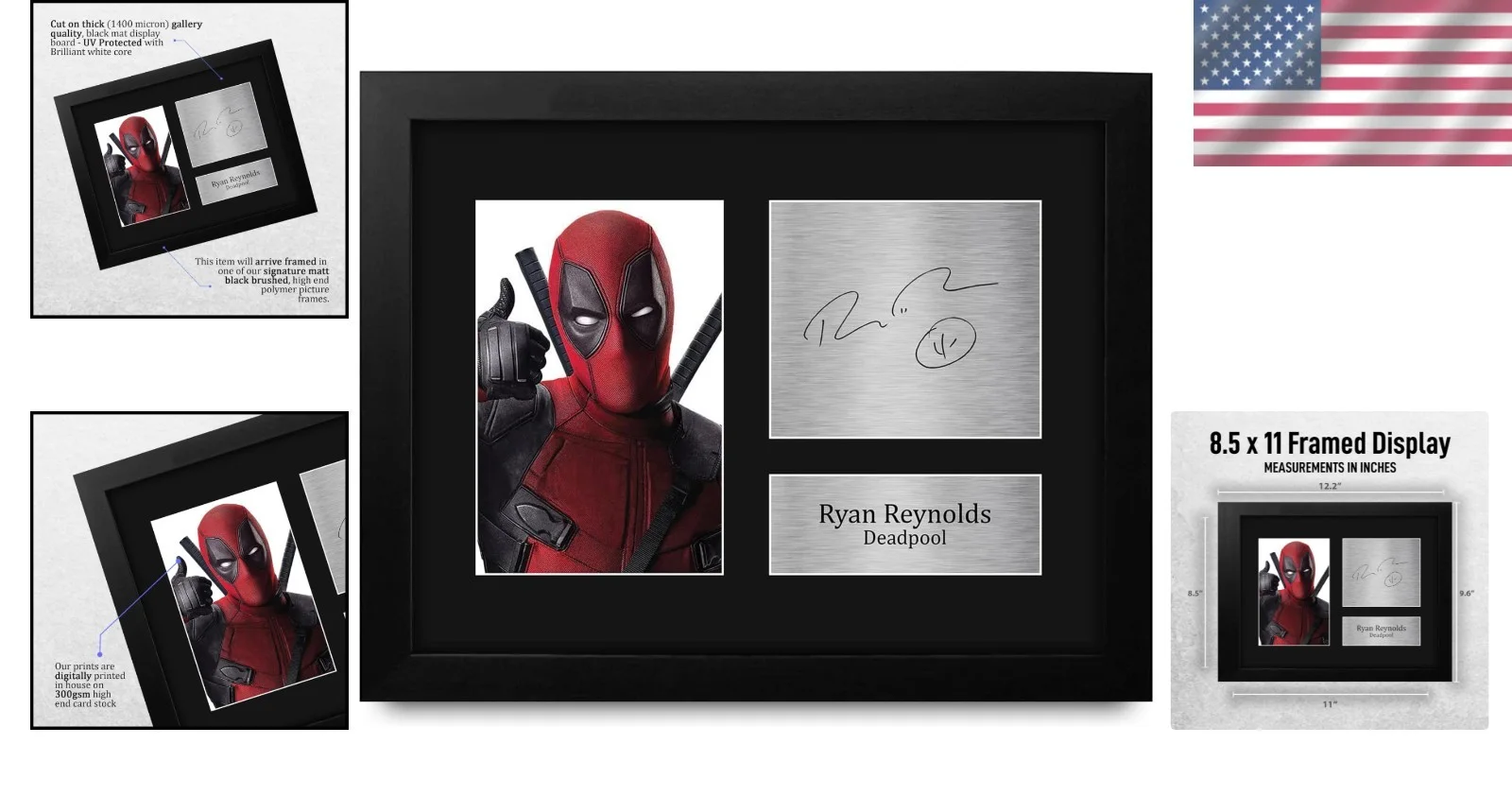 Ryan Reynolds Autograph Print — Framed Ryan Reynolds as Deadpool Print - Unique Gift for Fans & Collectors, изображение 2