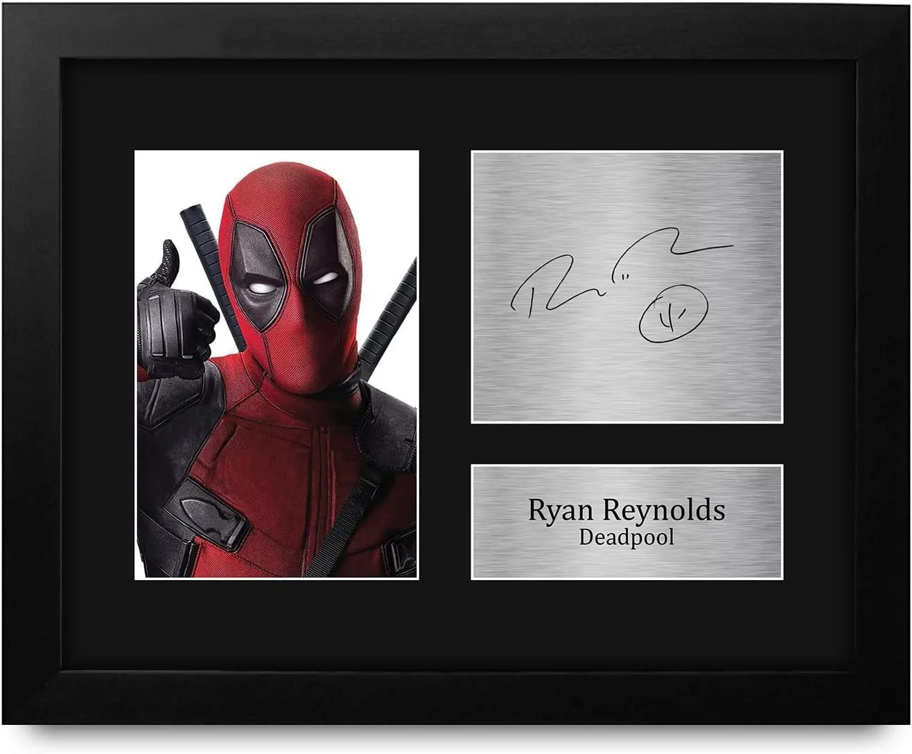Ryan Reynolds Autograph Print — Framed Ryan Reynolds as Deadpool Print - Unique Gift for Fans & Collectors, изображение 3