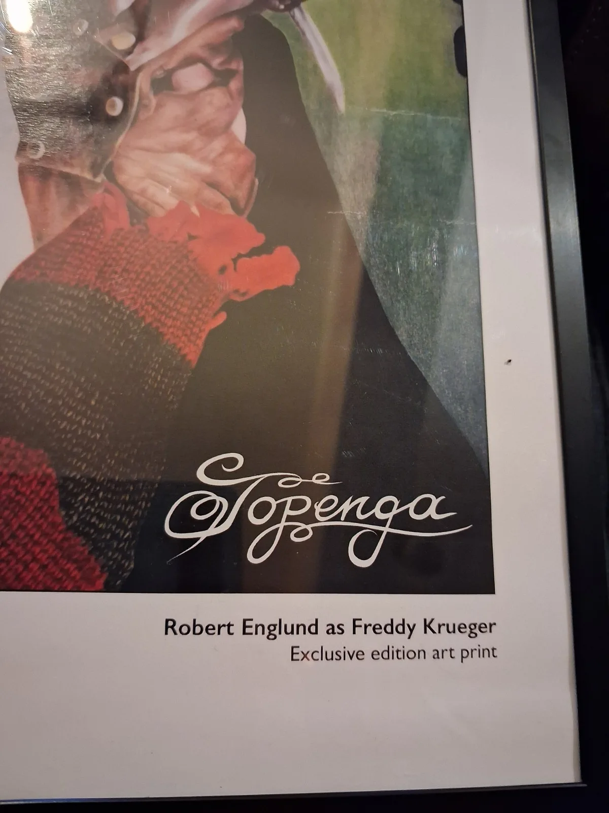 Topenga Freddy Krueger London Film and Comic Con Poster 12 x 17 Inch Framed Art, изображение 3