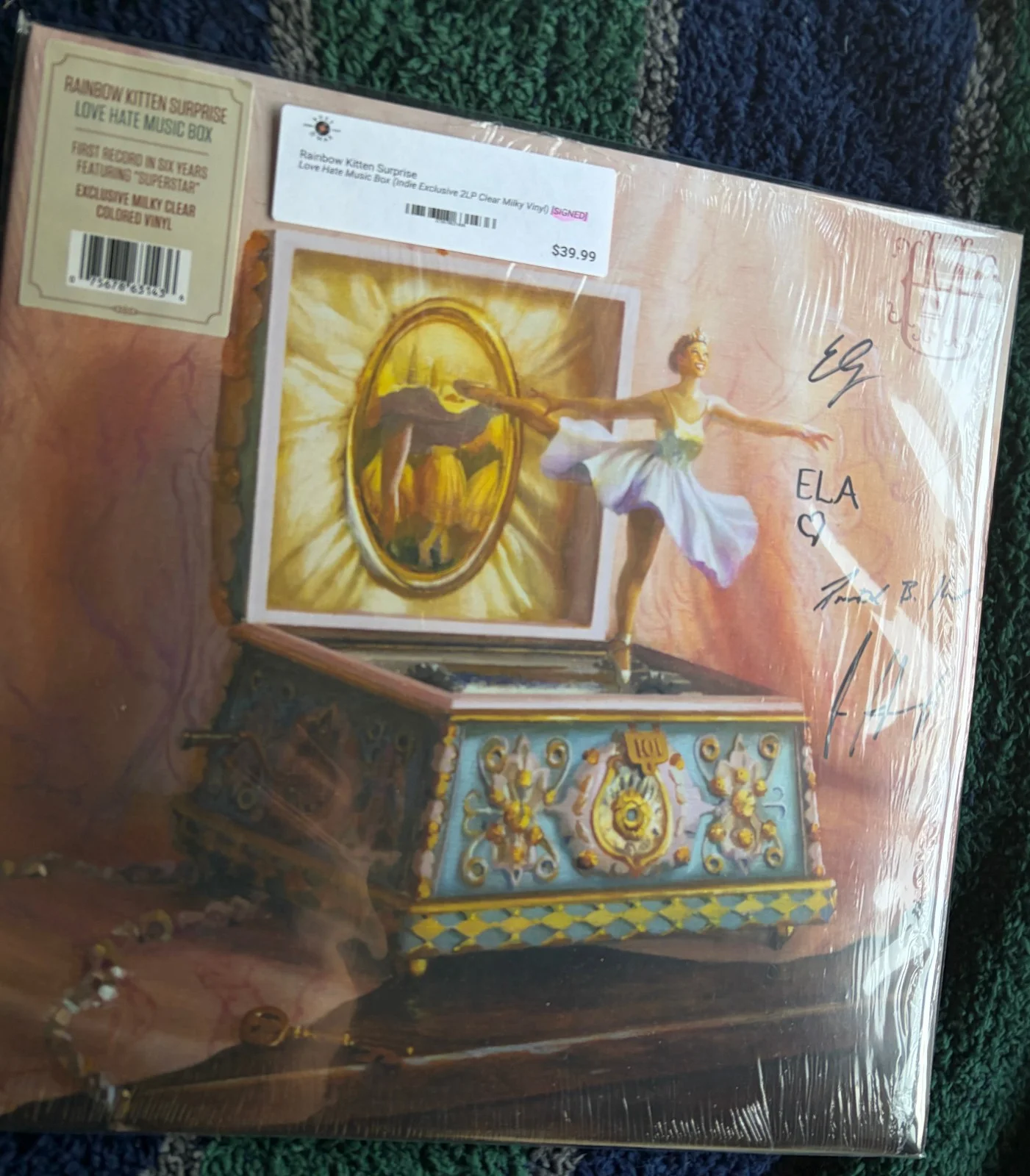 SEALED SIGNED RAINBOW KITTEN SURPRISE LOVE HATE MUSIC BOX MILKY CLEAR VINYL, изображение 2