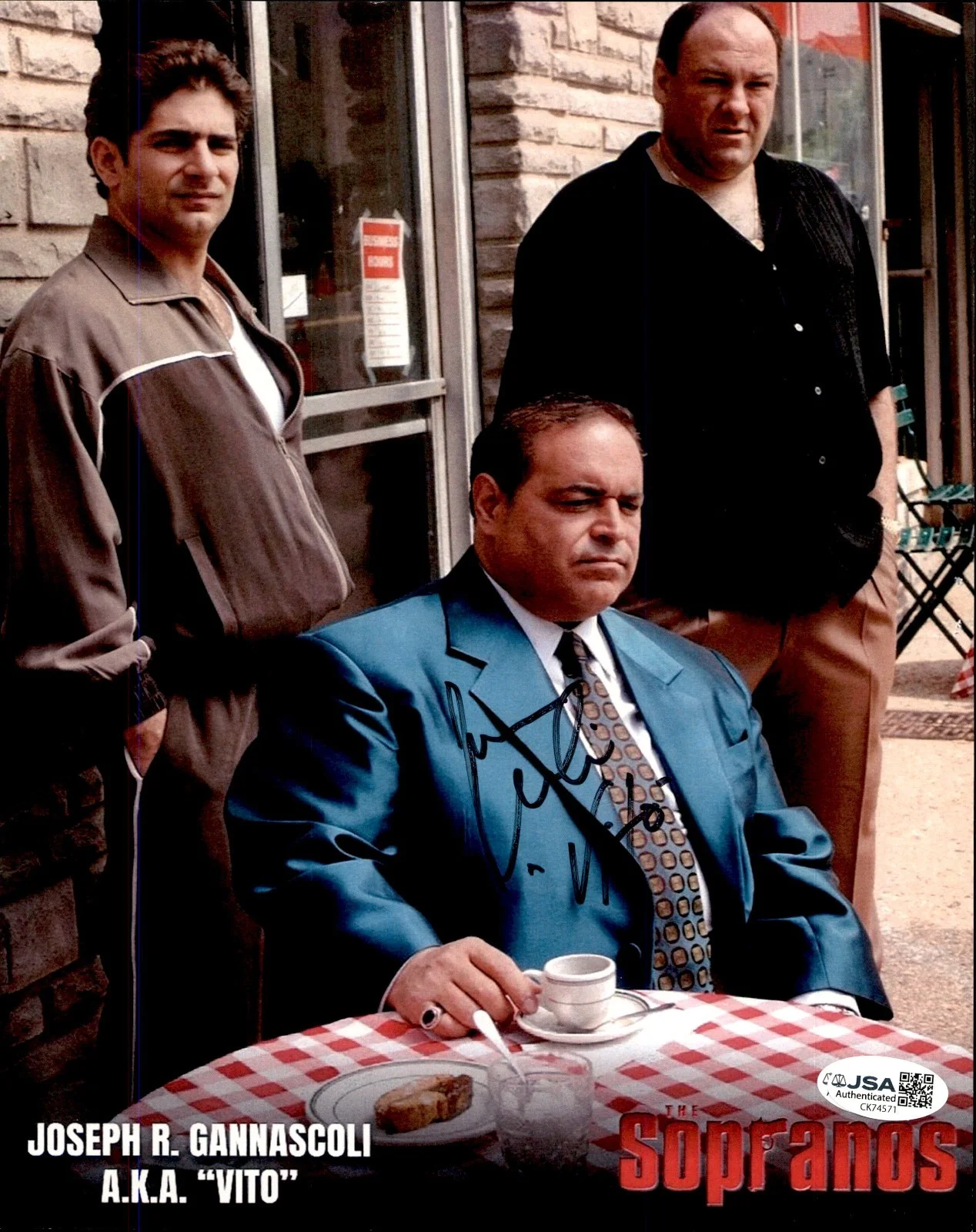The Sopranos — Joe Gannascoli Signed The Sopranos "Vito" 8x10 Photo JSA COA
