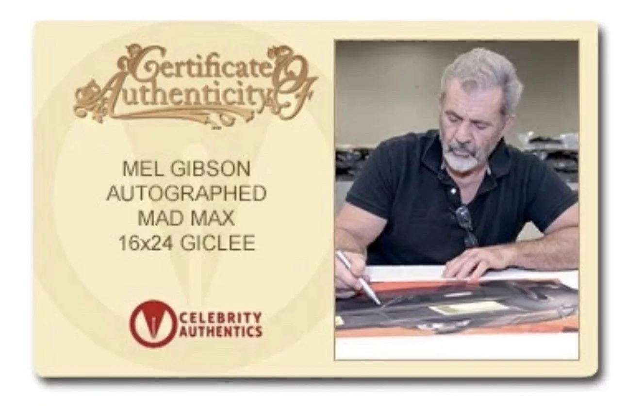 Mel Gibson — Mel Gibson Signed Autographed Housebear I've Got A Bronze Badge 18x24 Giclee COA, изображение 2