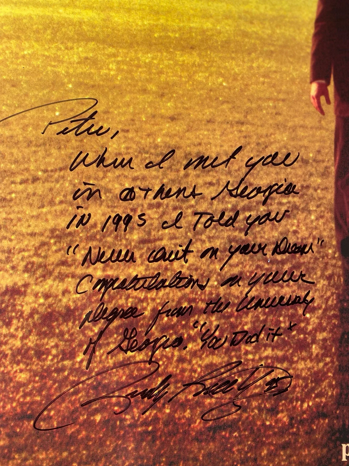 Rudy Ruettiger — Rudy Movie Poster Signed By Rudy Ruettiger 36x24 Full Size, изображение 3