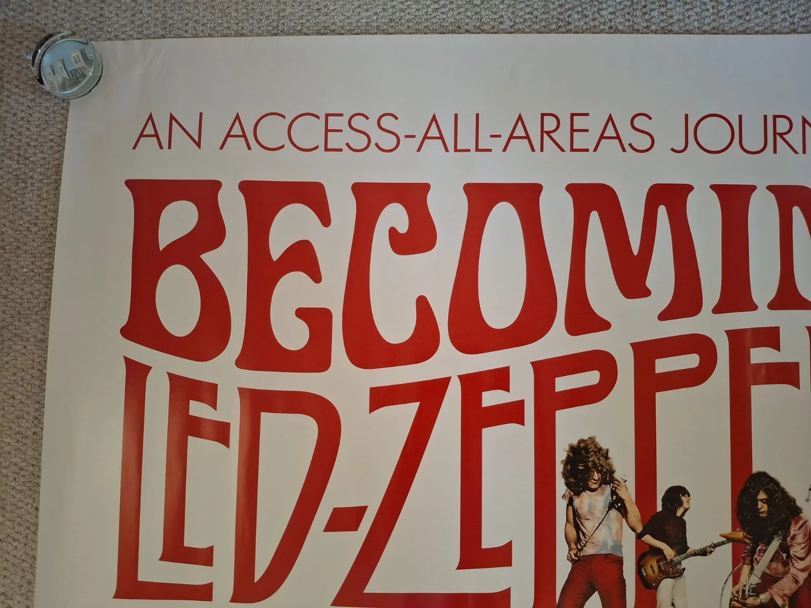 Becoming Led Zeppelin Rare & Original UK Double Sided Quad Film Cinema Poster, изображение 3