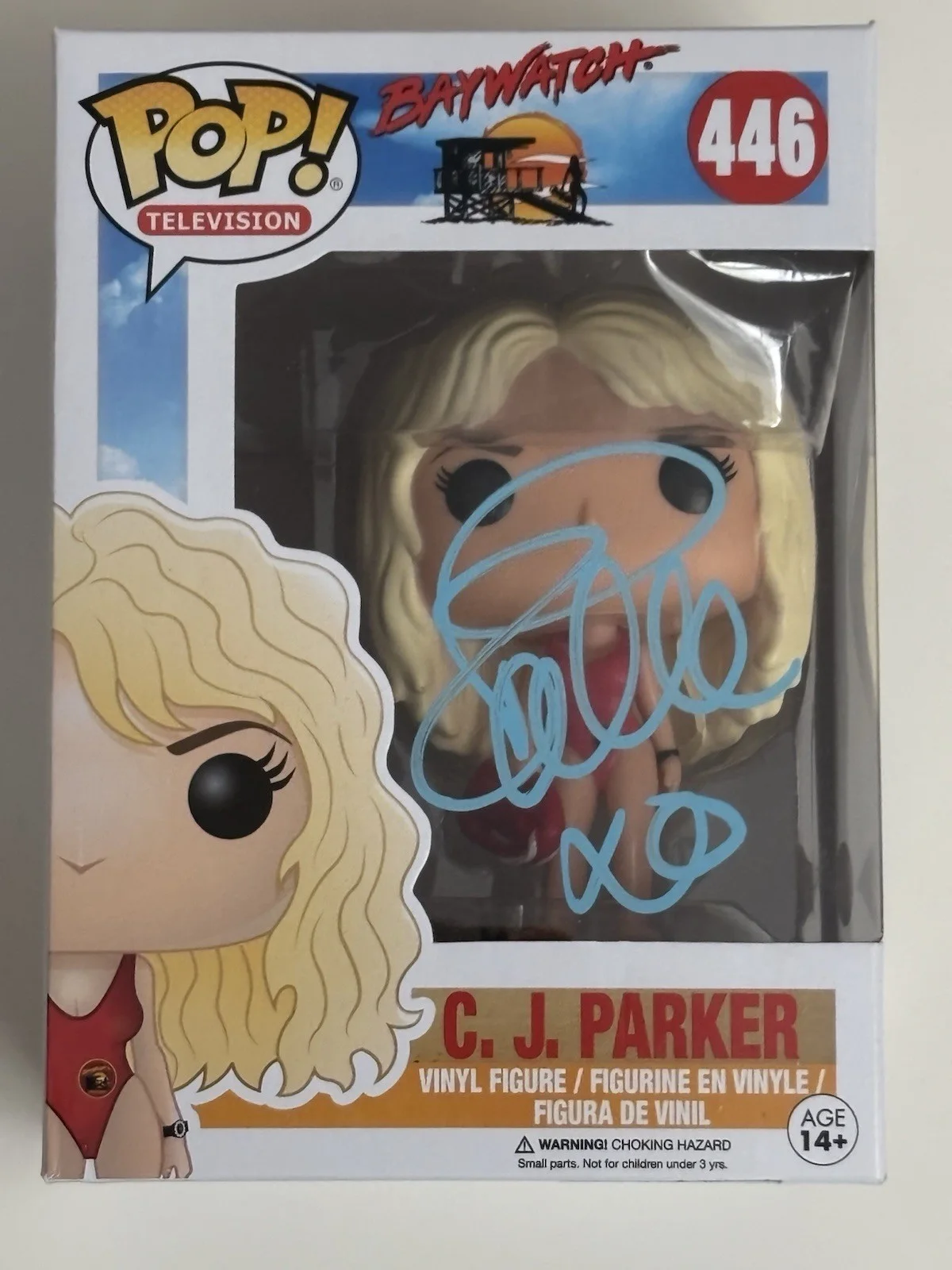 Pamela Anderson — Funko Pop Baywatch CJ Parker #446 Pamela Anderson Signed Autographed JSA COA