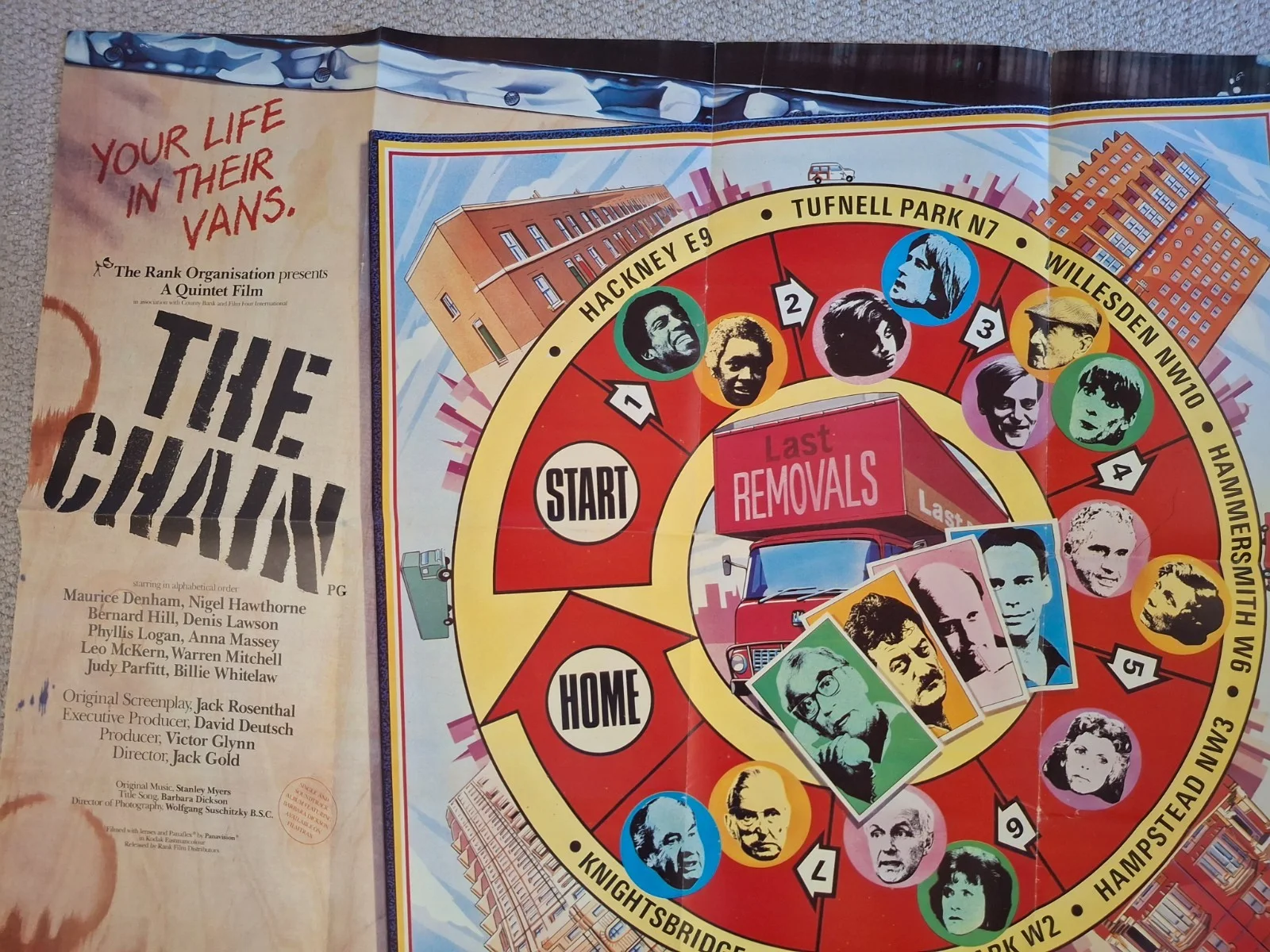 The Chain Rare & Original UK Quad Film Cinema Movie Poster, изображение 3