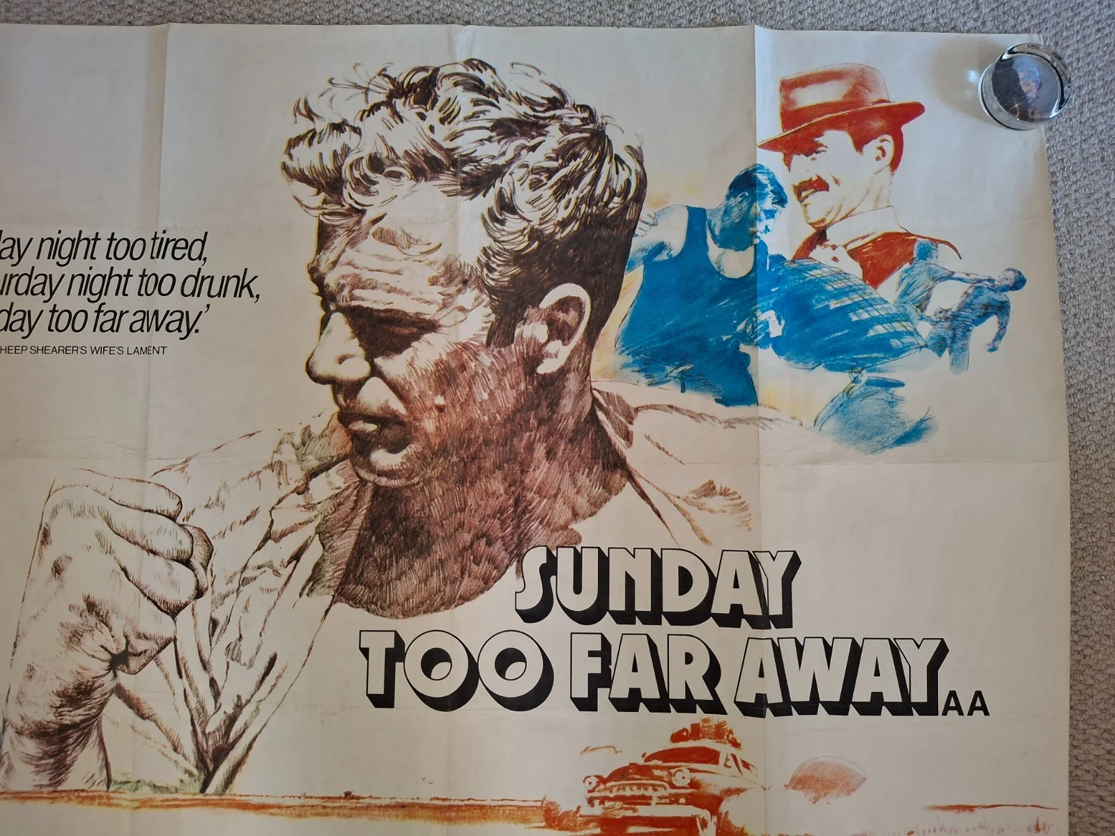 Rare & Original Sunday Too Far Away Film Cinema Movie Quad Poster 40 by 30", изображение 4