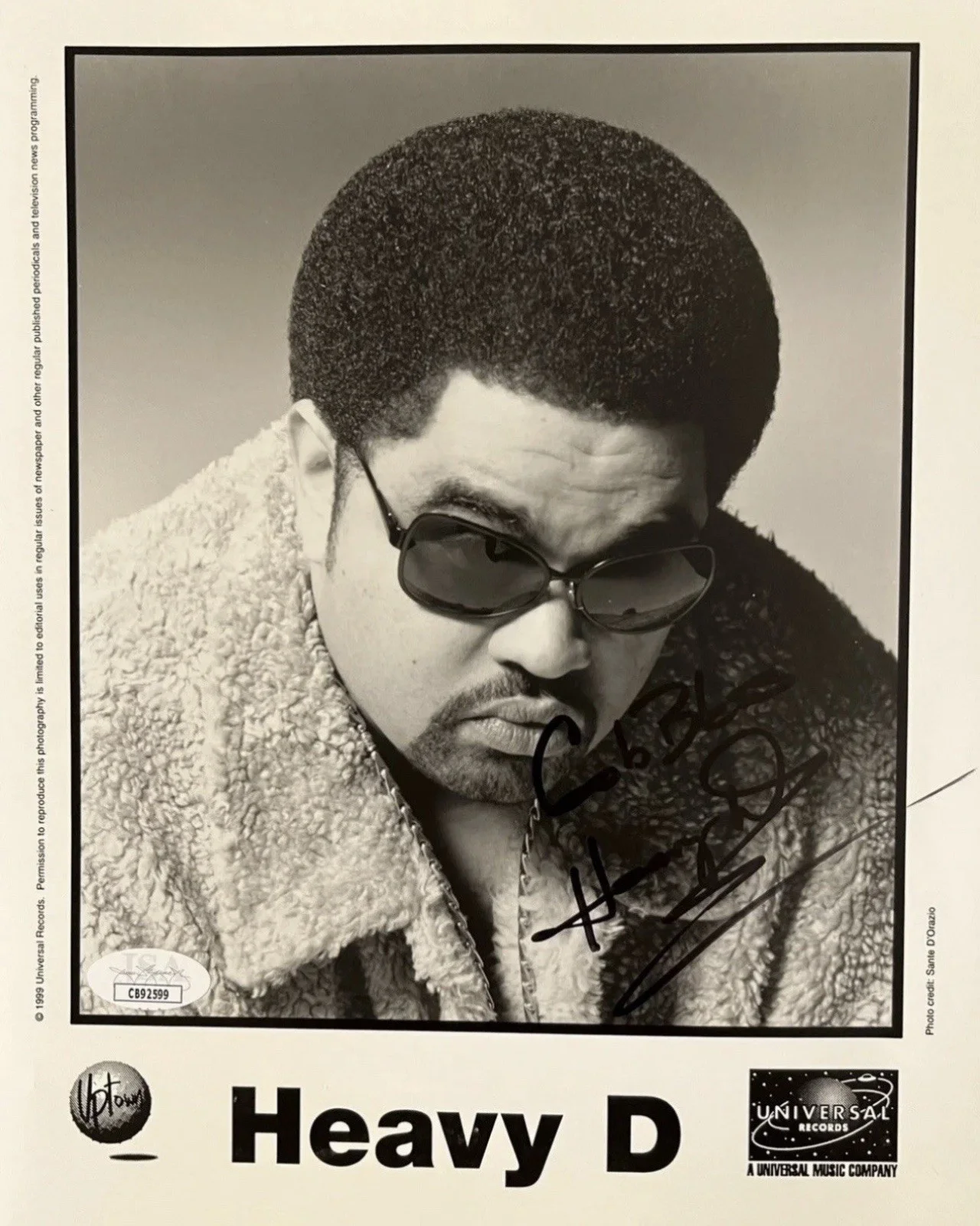 Heavy D Signed Original Autograph JSA COA 8x10 Photo Rapper, image 2
