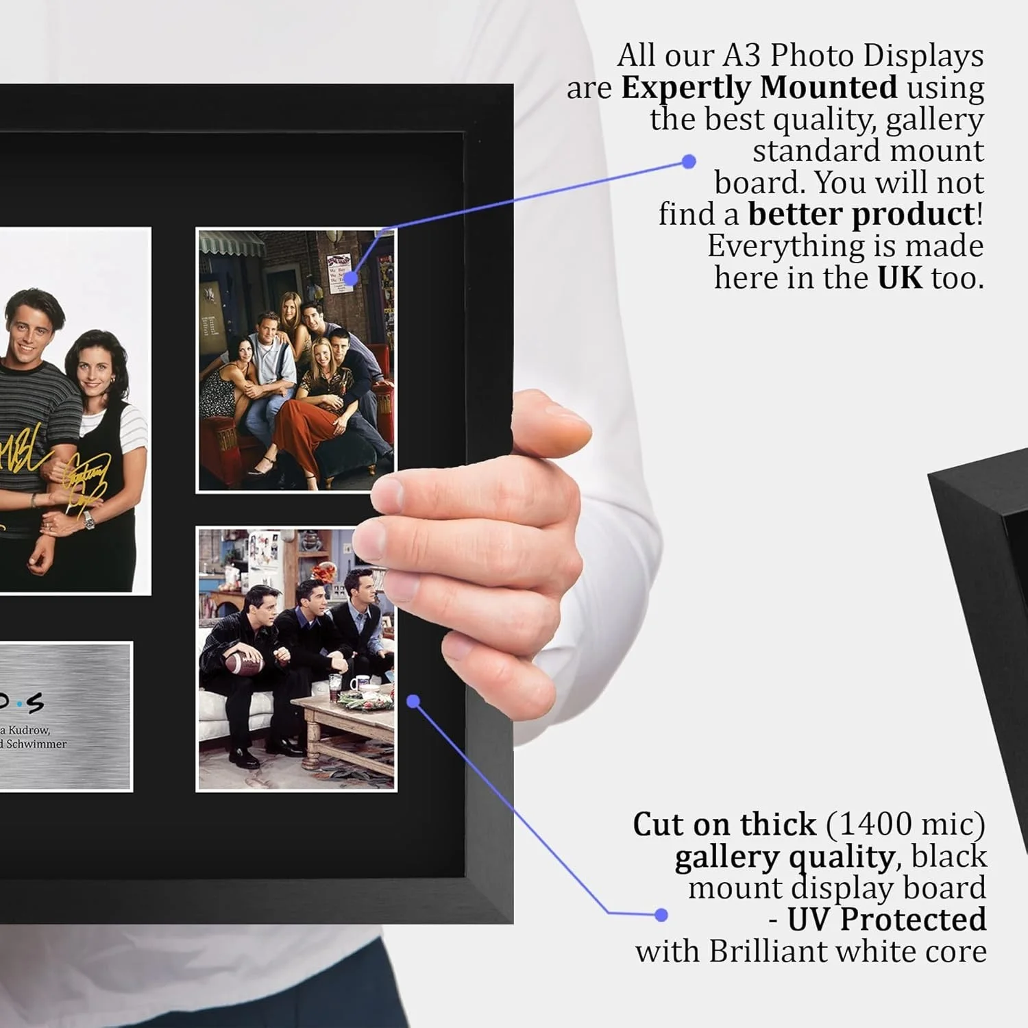Friends Cast — Friends TV Show Cast Wall Art - Autographed Display 16x12 Inches, изображение 4