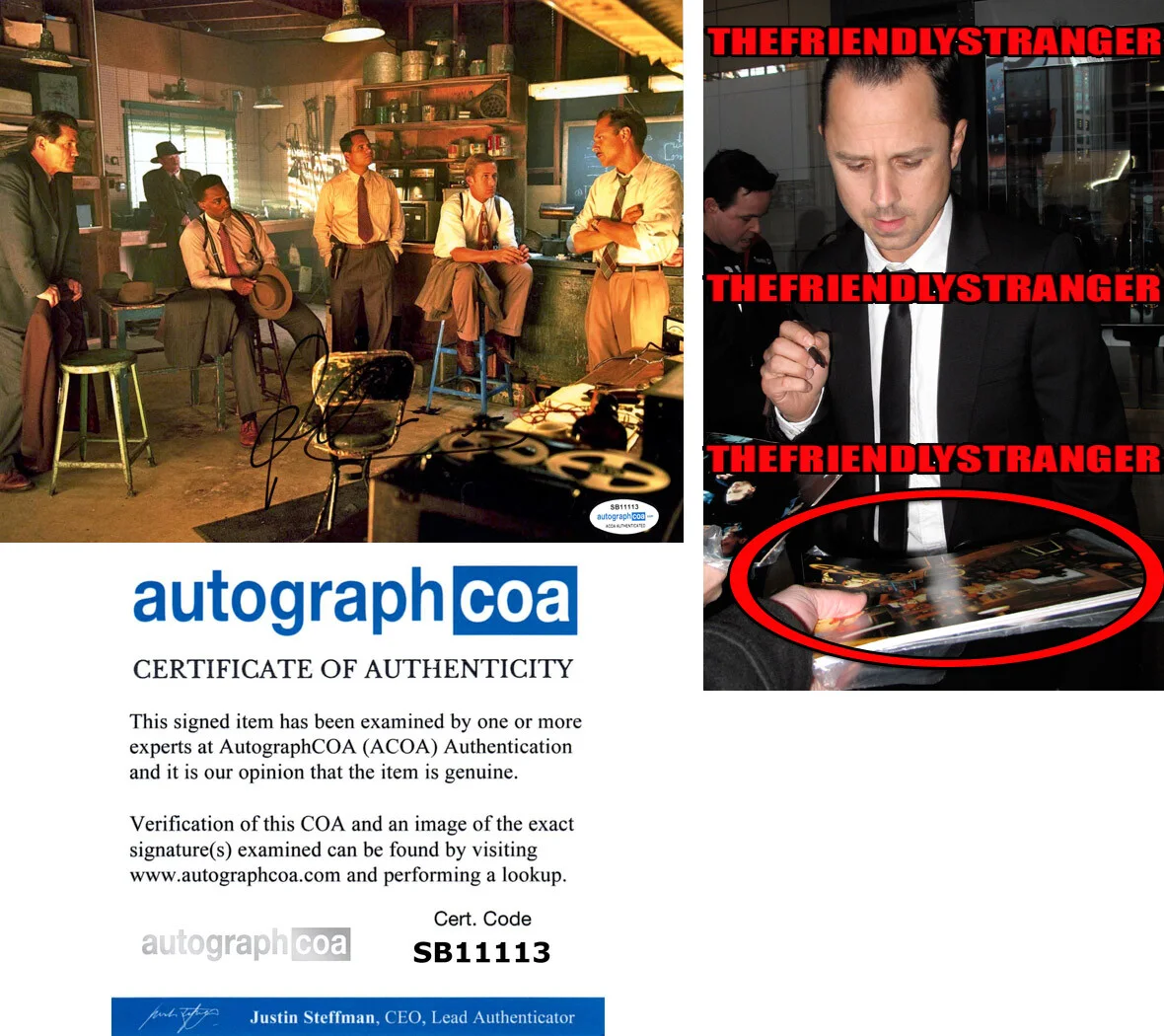 Giovanni Ribisi — Giovanni Ribisi signed 8x10 Photo "GANGSTER SQUAD" EXACT PROOF b ACOA COA