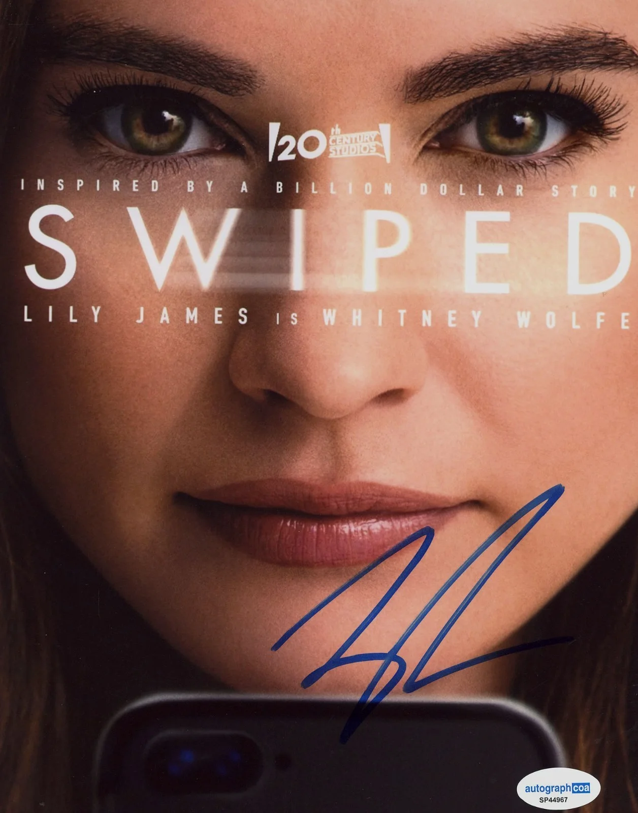LILY JAMES — Lily James signed "SWIPED" 8x10 Photo EXACT PROOF Auto Hot SEXY Bumble ACOA COA, image 4