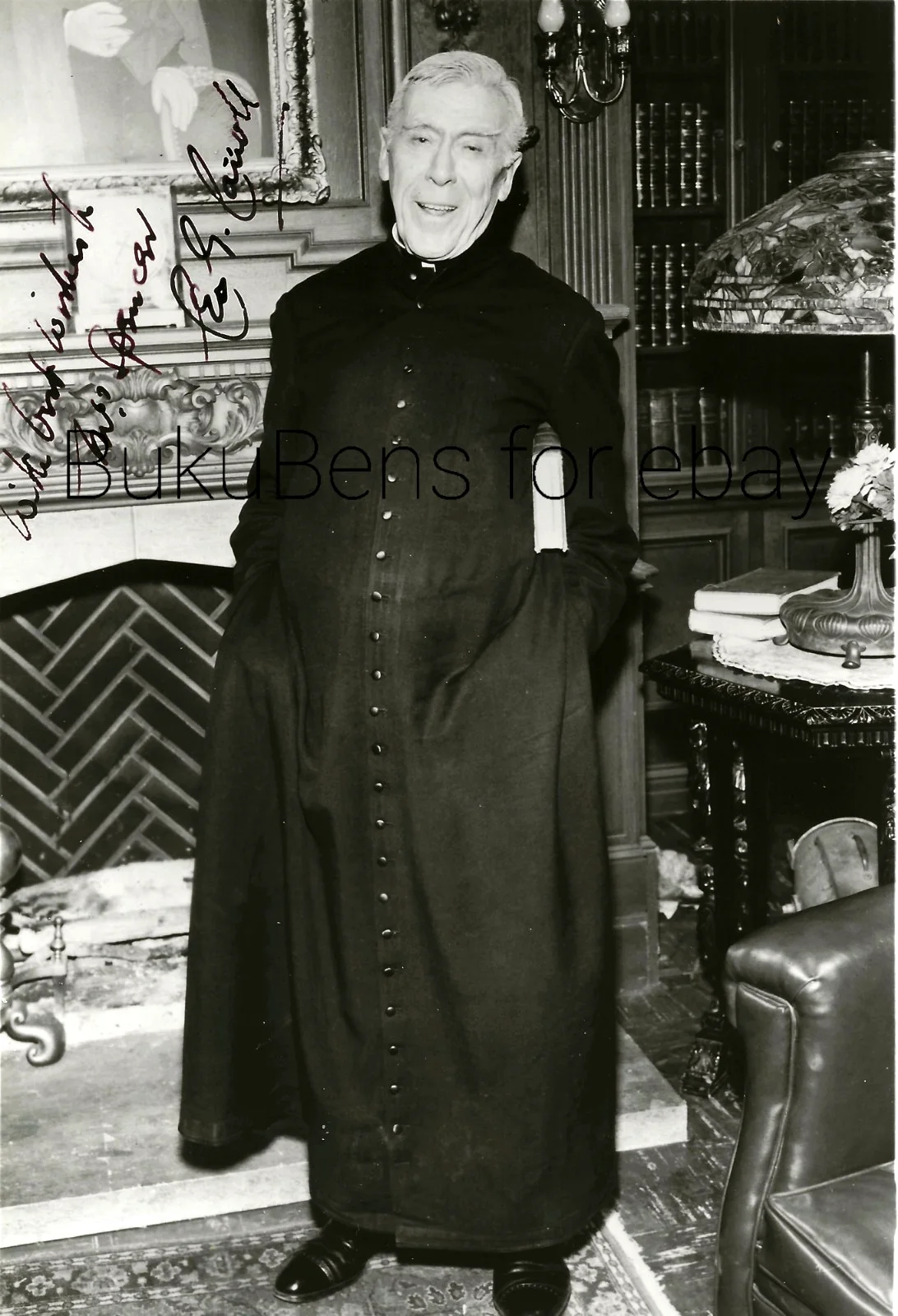 Leo G. Carroll — 1963 Hand Signed Photo of Actor Leo G. Carroll as Father Fitzgibbon Going My Way