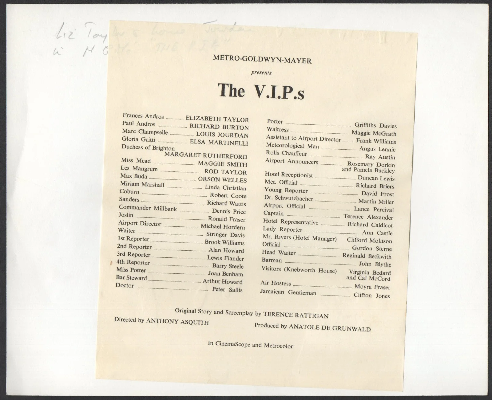 V.I.P.S 1963 Louis Jourdan, Elizabeth Taylor - Anthony Asquith STILL, image 2
