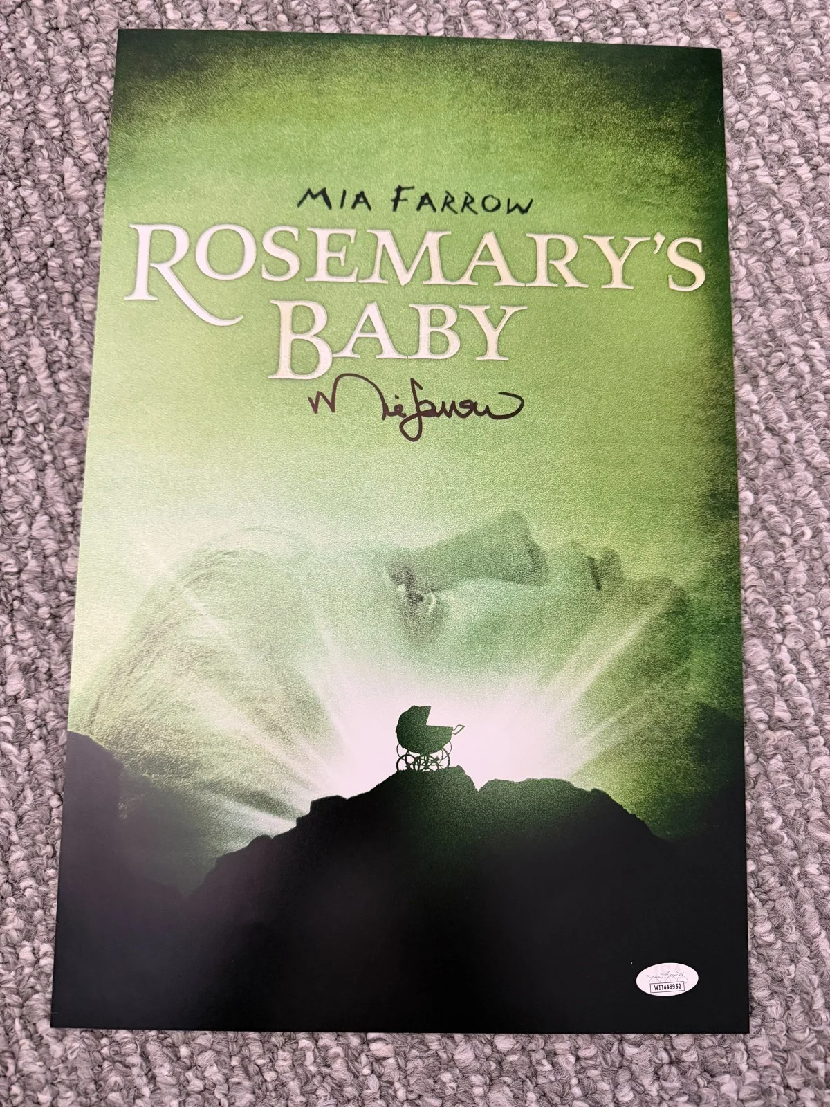 Mia Farrow — Mia Farrow Signed 11x17 Photo Rosemary's Baby Autographed Rare JSA Certified
