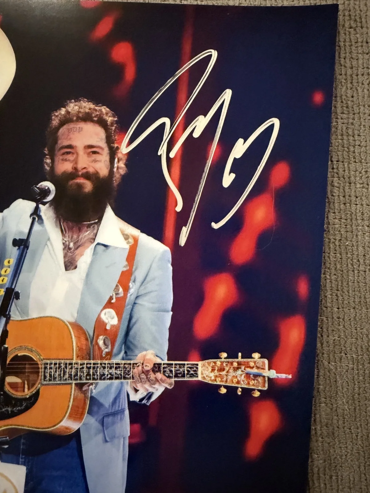 Post Malone Hand Signed & Authenticated 8x10 Tour poster w/ COA - Free Shipping, изображение 2