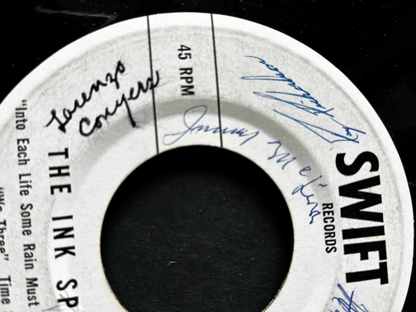 The Ink Spots 45 RPM Signed Autographed Vinyl Record Multiple Signatures, изображение 4