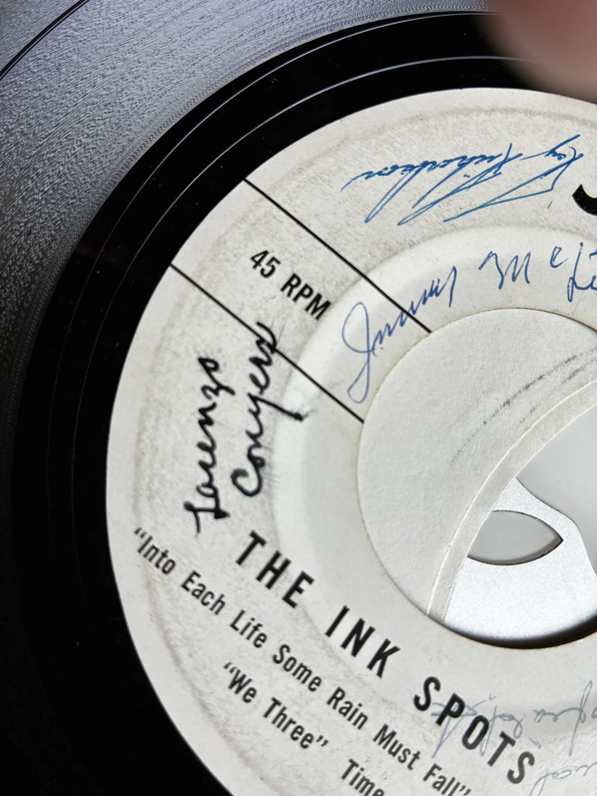 The Ink Spots 45 RPM Signed Autographed Vinyl Record Multiple Signatures, изображение 5