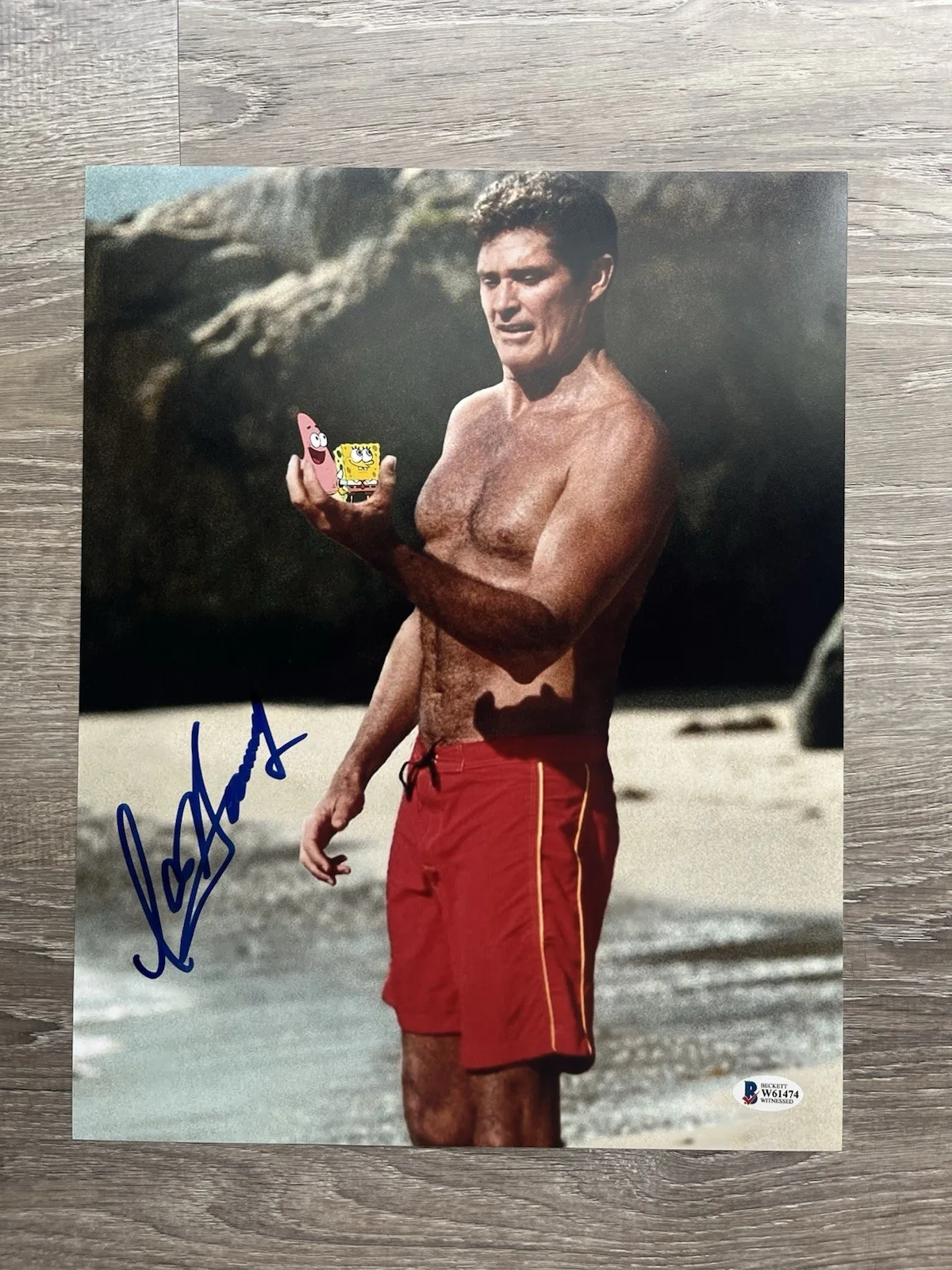 David Hasselhoff — David Hasselhoff Signed SpongeBob 11x14 Photo Beckett COA Baywatch Mitch, изображение 2