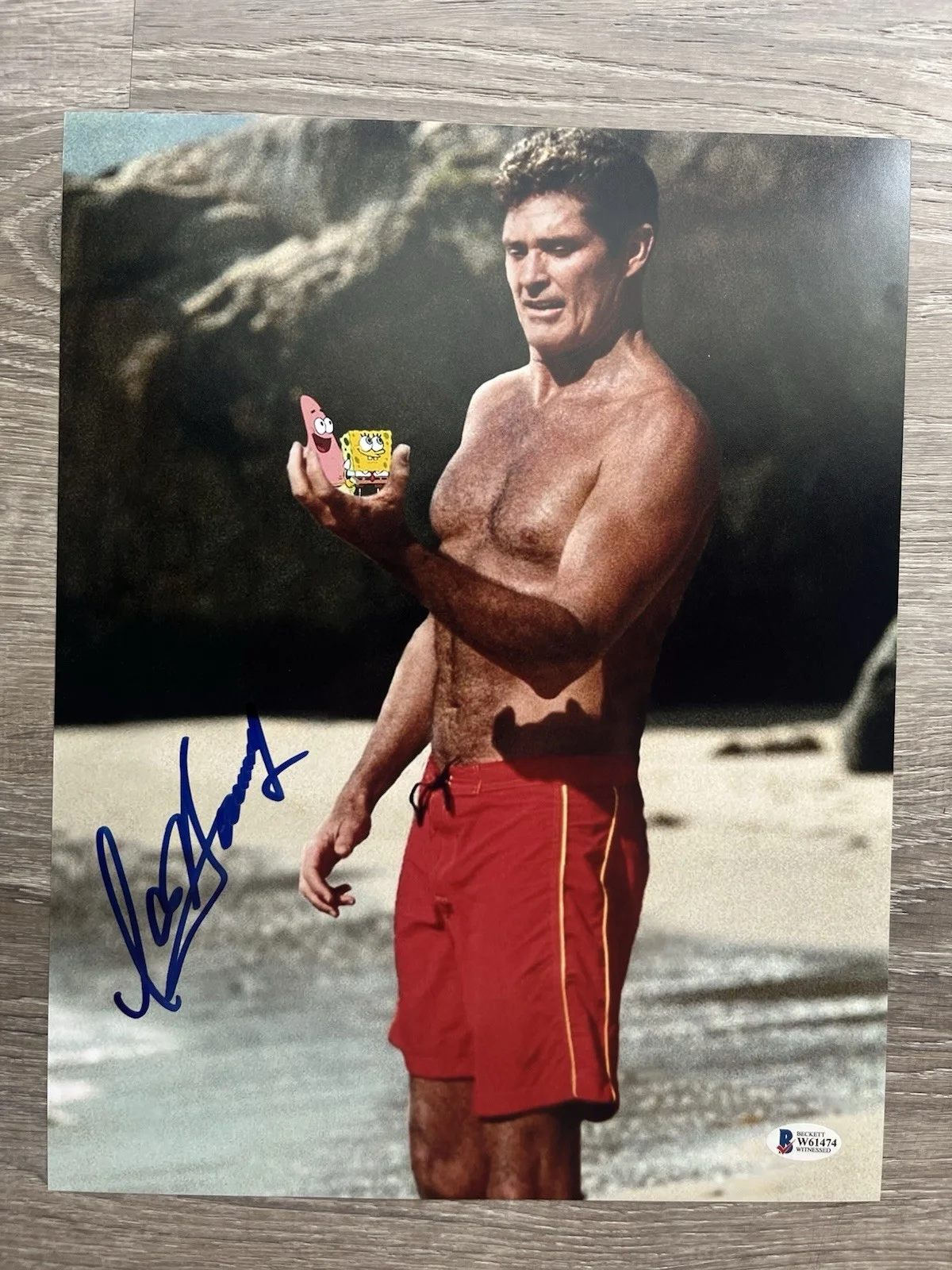 David Hasselhoff — David Hasselhoff Signed SpongeBob 11x14 Photo Beckett COA Baywatch Mitch, изображение 5