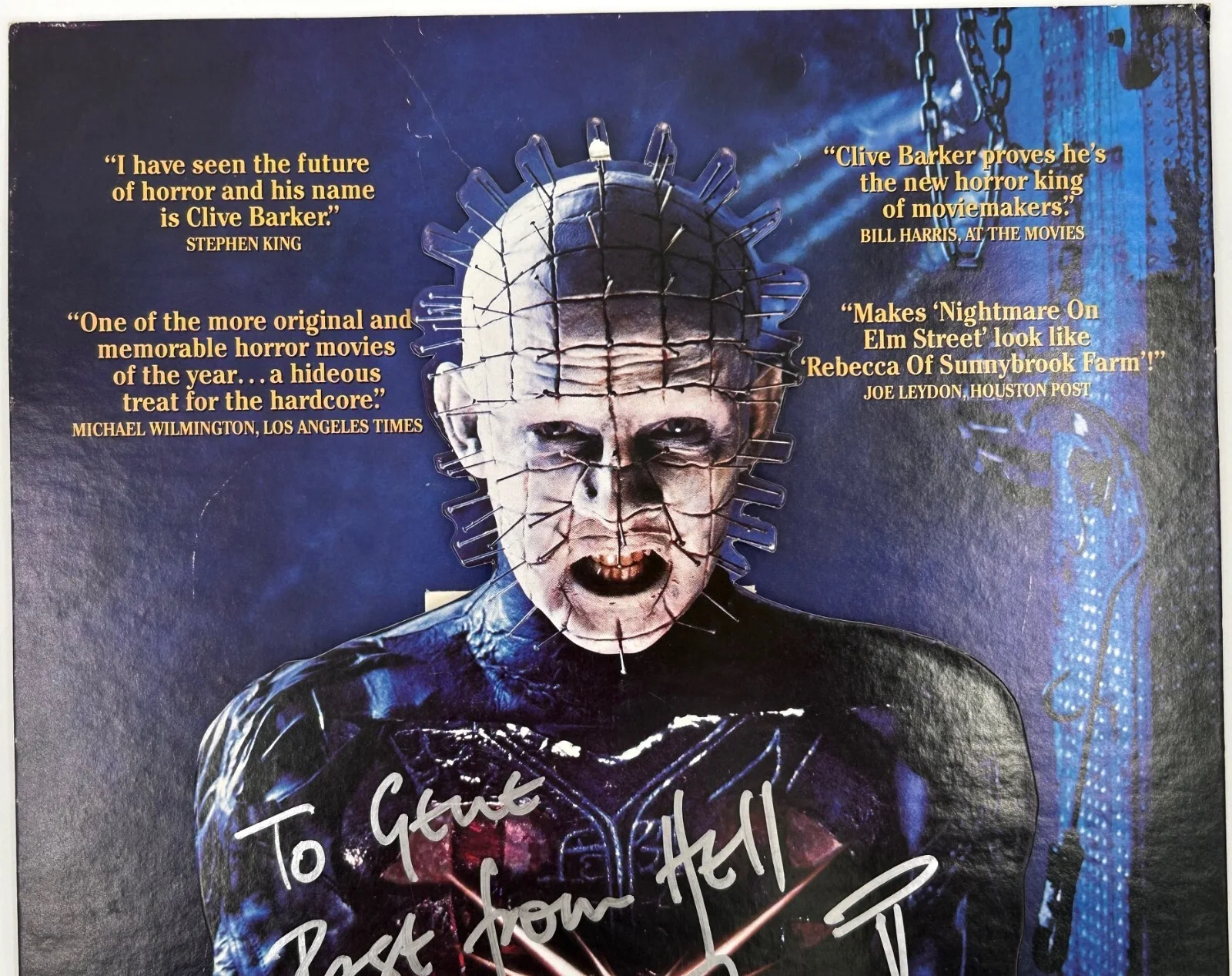 Doug Bradley — RARE!!! HELLRAISER 3D Video Store Cardboard Standee Hand Signed by Doug Bradley, image 2