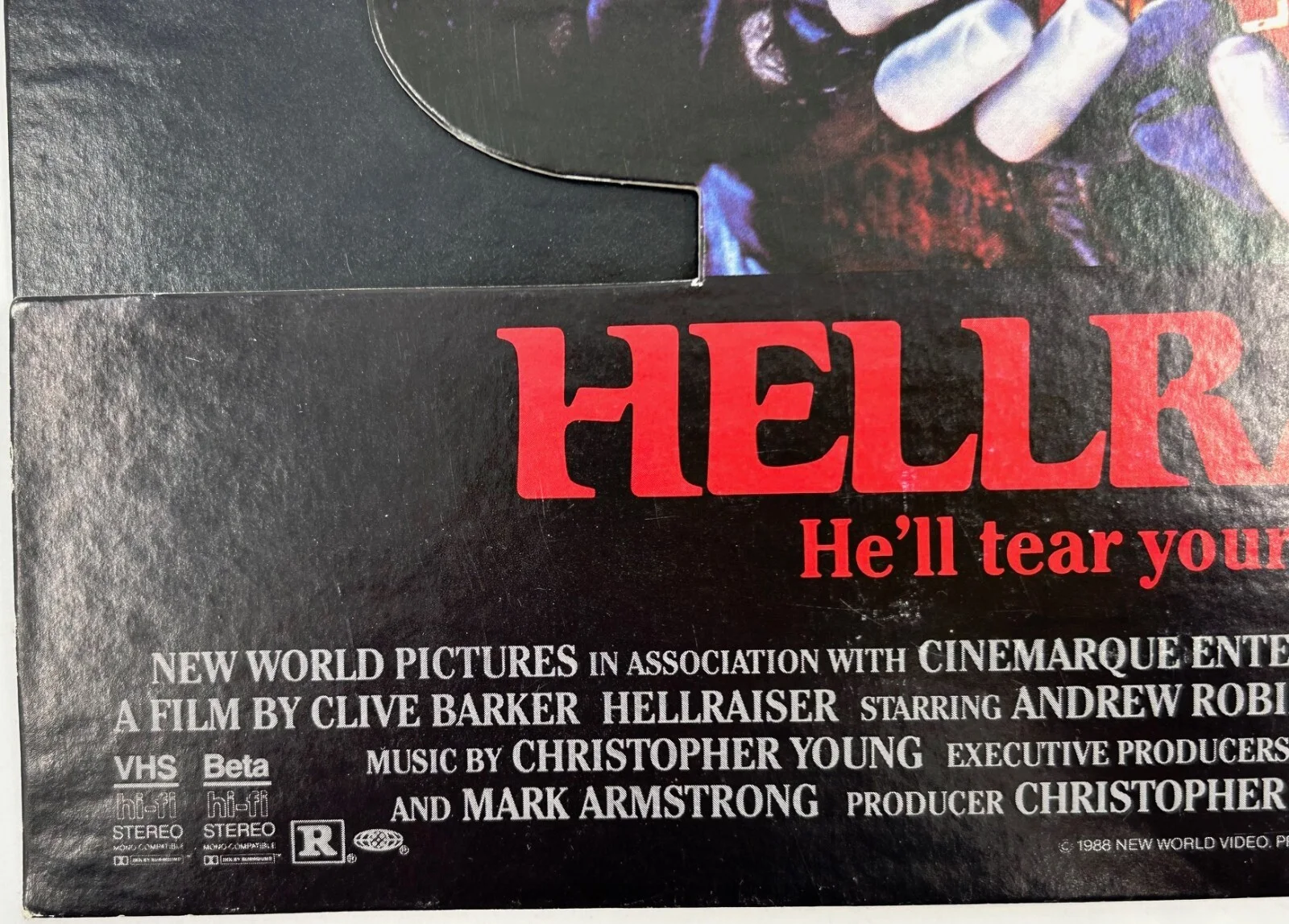 Doug Bradley — RARE!!! HELLRAISER 3D Video Store Cardboard Standee Hand Signed by Doug Bradley, image 5