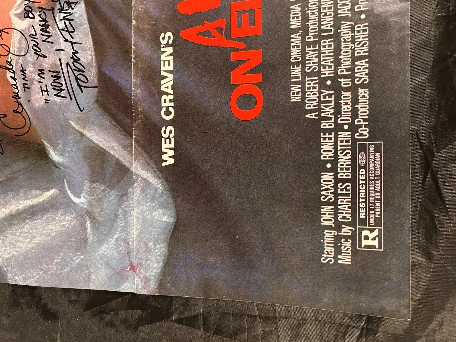 Robert Englund, Heather Lagenkamp, Amanda Wyss, Ronee Blakley — Nightmare On Elm Street 27x41 Original Movie Poster Multi Signed Autographs, image 4