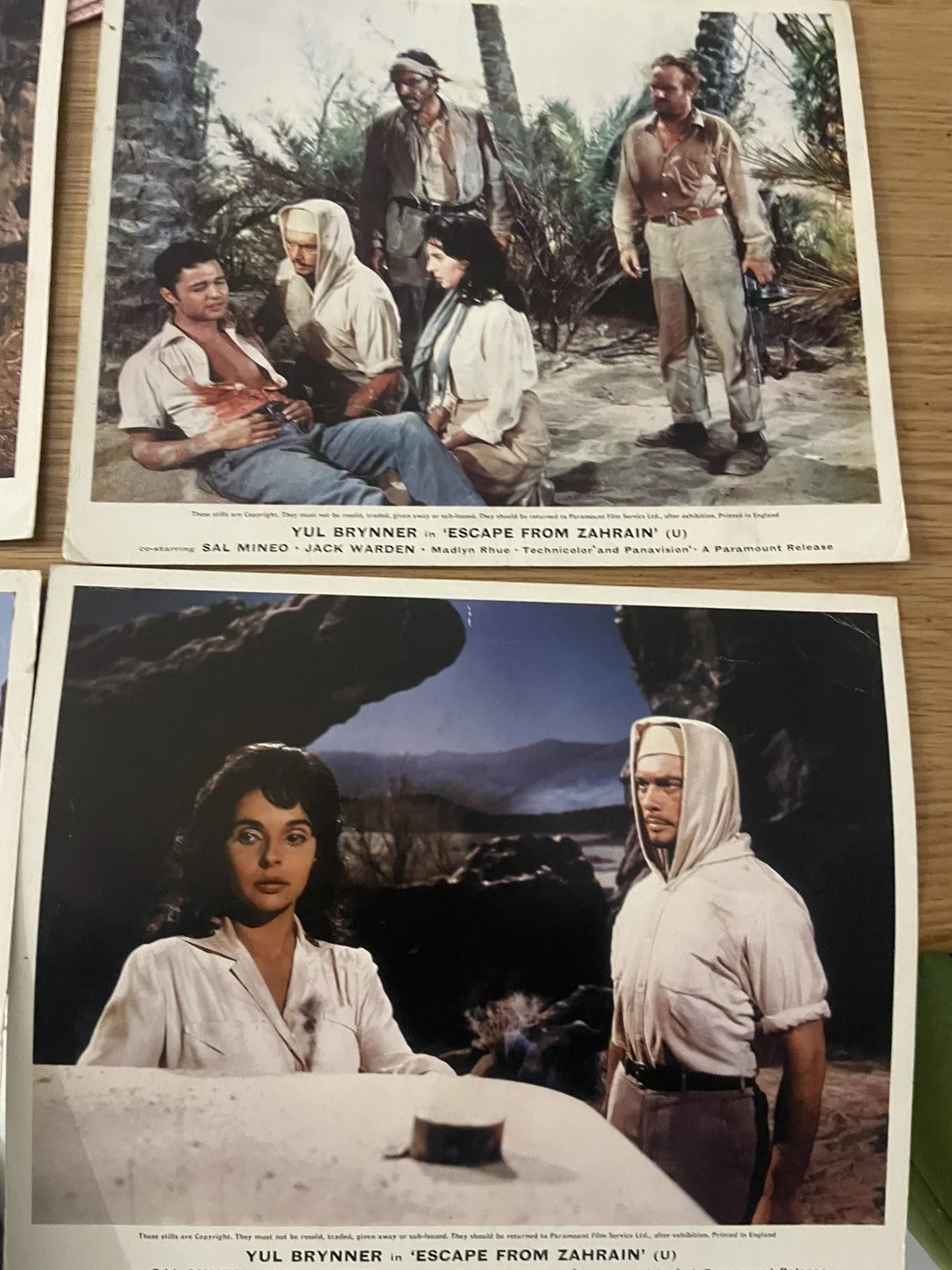 ESCAPE FROM ZAHRAIN YUL BRYNNER 1962 SET OF 6 UK LOBBY CARD 10 x 8 PARAMOUNT, изображение 5