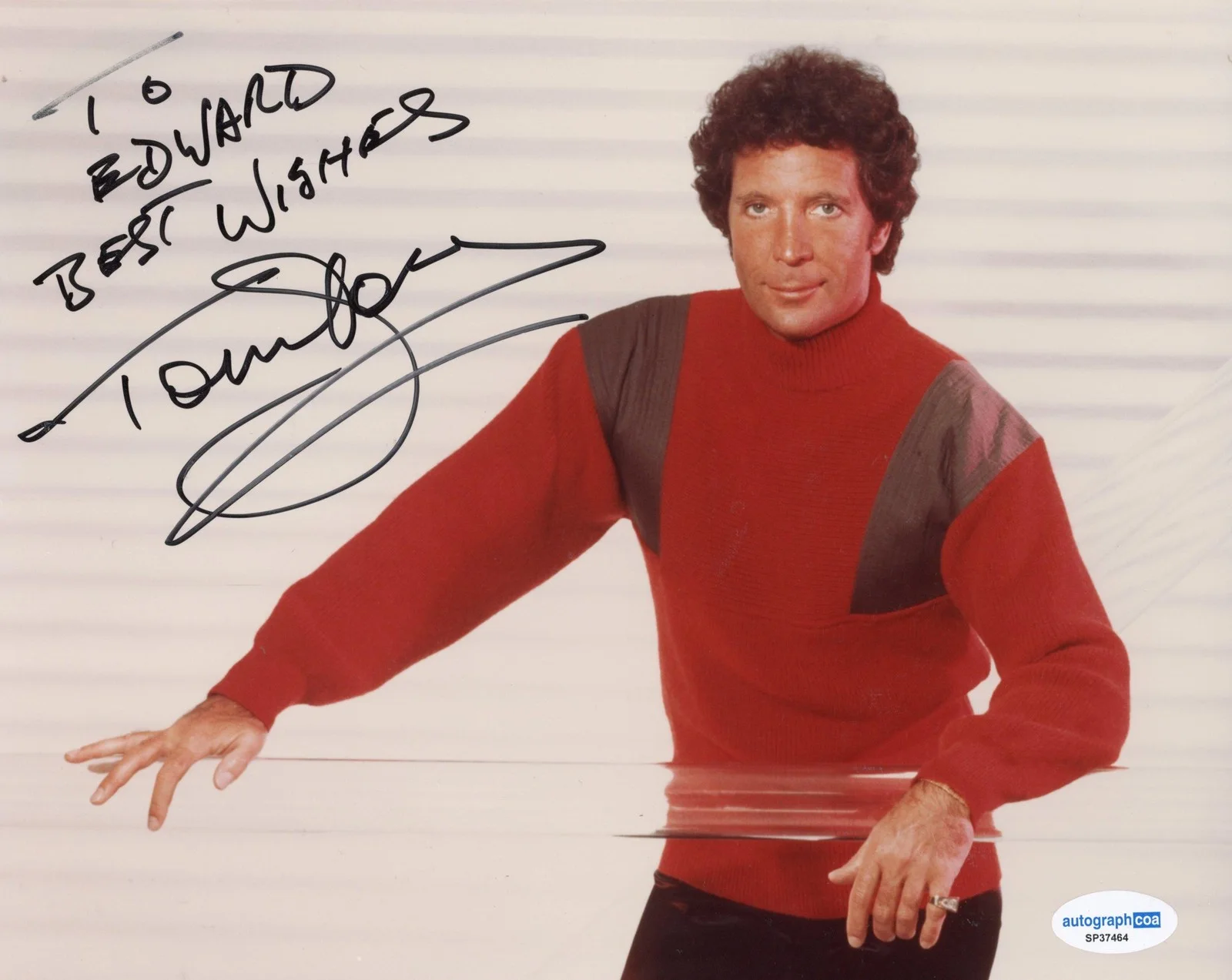 Tom Jones — Tom Jones "It's Not Unusual" Singer AUTOGRAPH Signed 8x10 Photo 'To Edward' ACOA, image 2