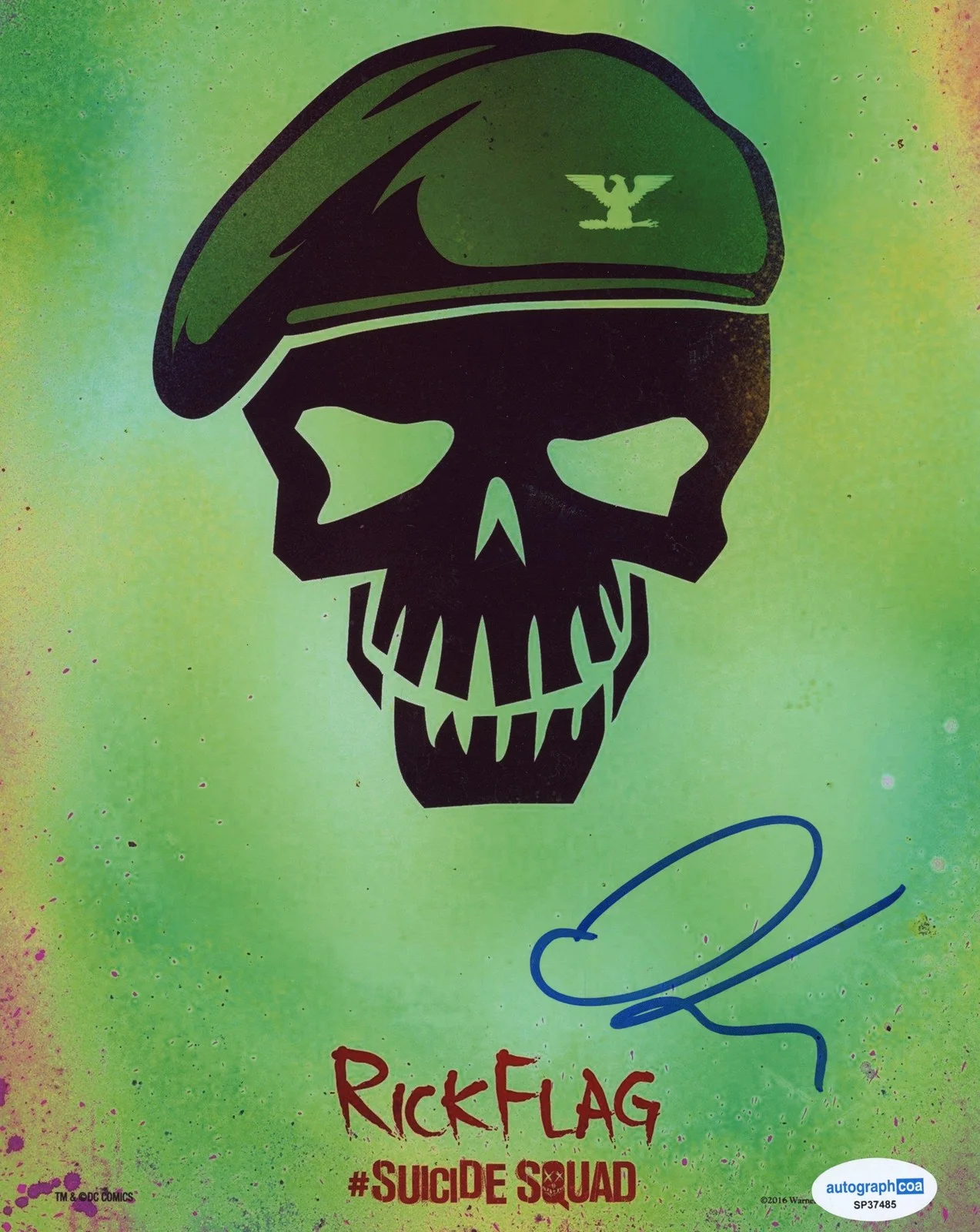 Joel Kinnaman — Joel Kinnaman "Suicide Squad" AUTOGRAPH Signed 'Rick Flag' 8x10 Photo B ACOA, image 2