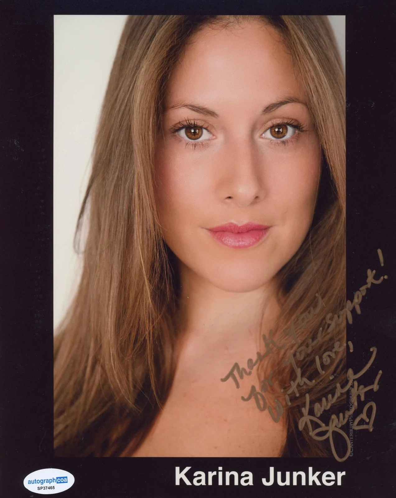 Karina Junker — Karina Junker AUTOGRAPH Signed Voiceover Artist Autographed 8x10 Photo ACOA, изображение 2