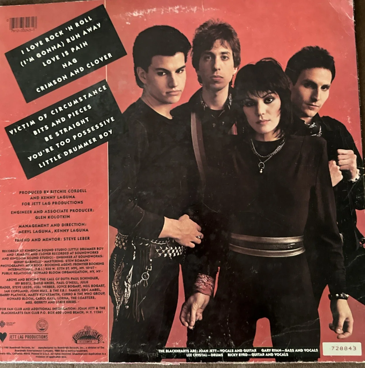 Joan Jett & The Blackhearts I Love Rock 'n Roll Vinyl Record Autographed Cover, изображение 2