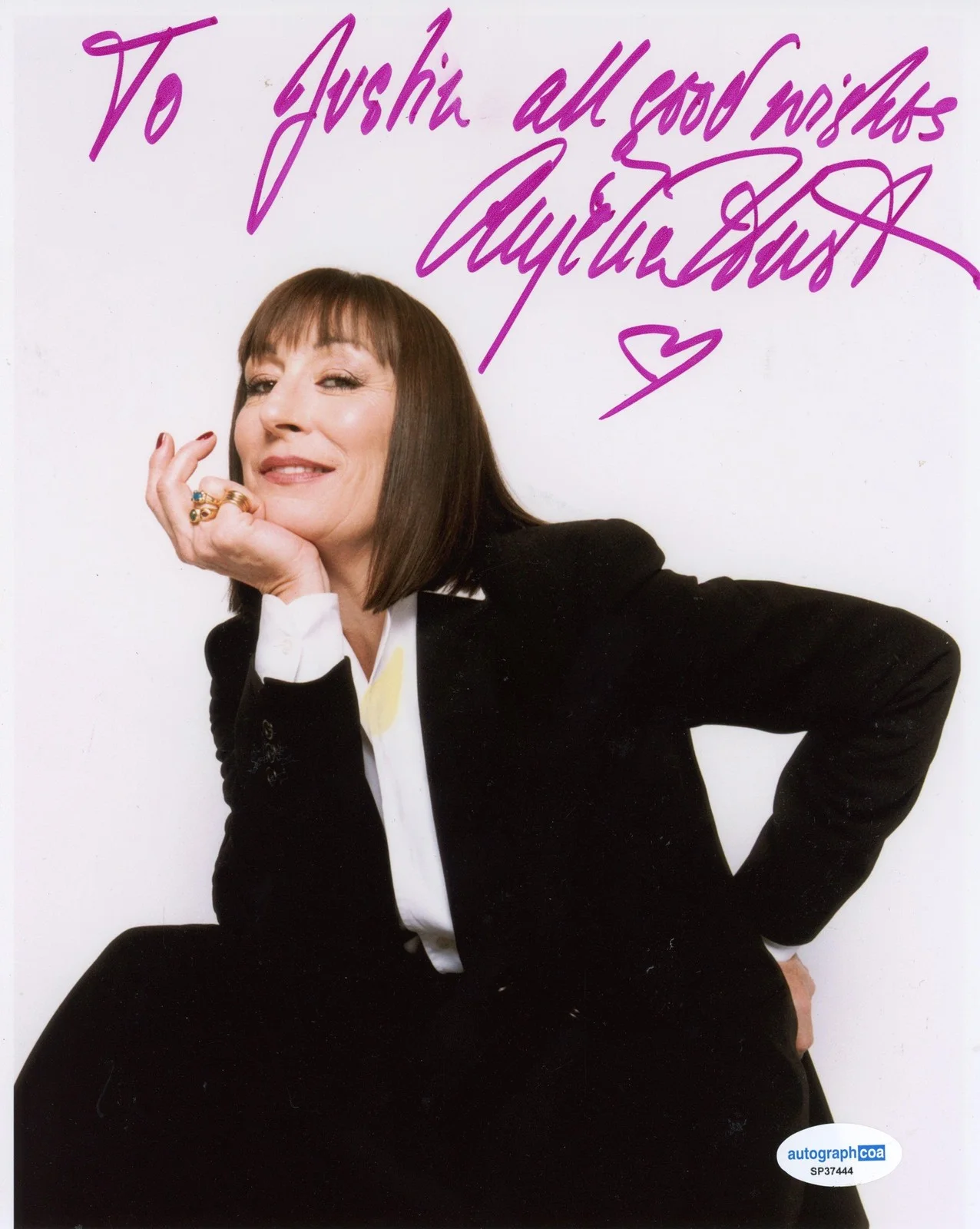 Anjelica Huston — Anjelica Huston "The Addams Family" AUTOGRAPH Signed 8x10 Photo 'To Justin' ACOA, изображение 2