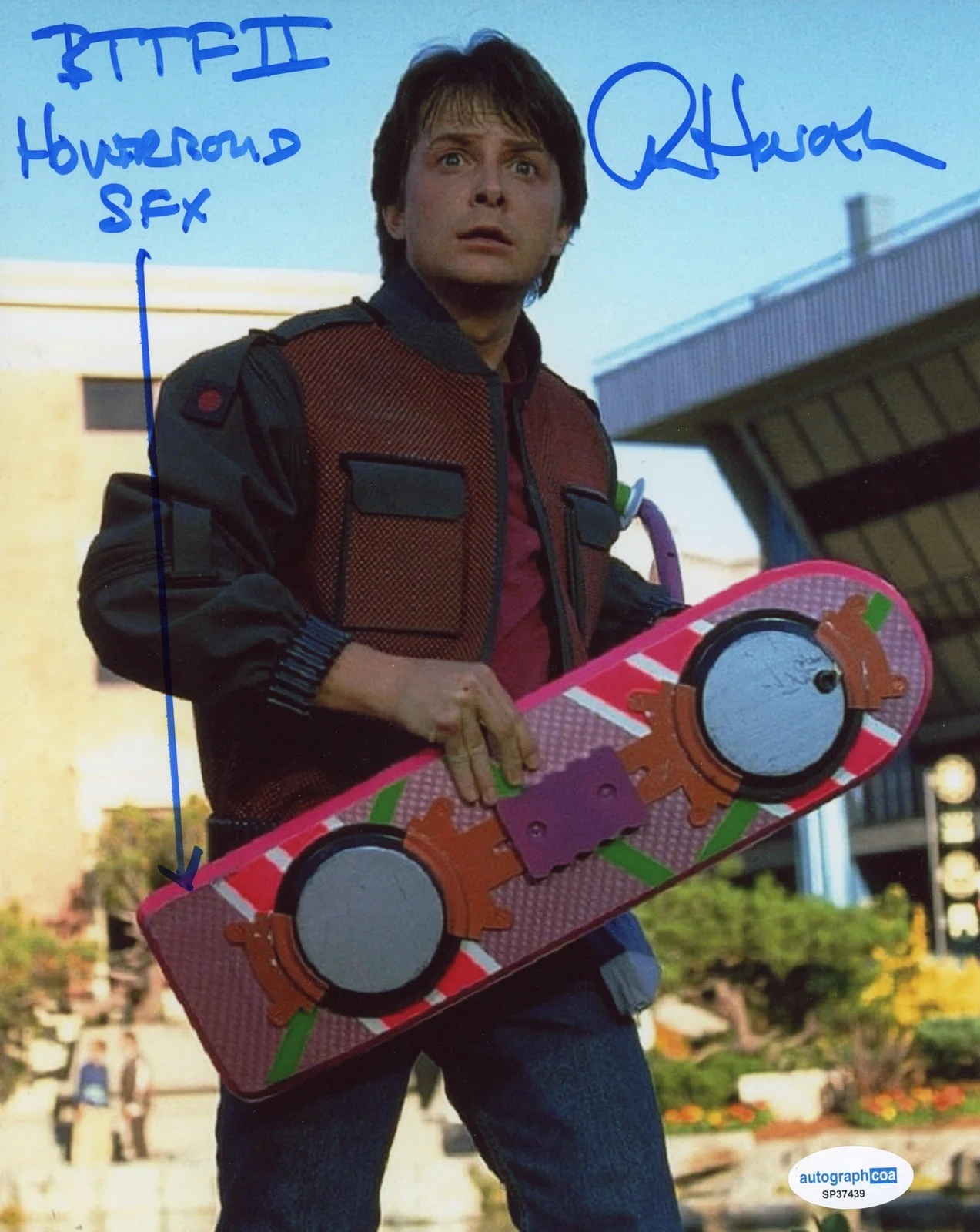 Alan Howarth — Alan Howarth "Back to the Future Part II" SIGNED Hoverboard FX 8x10 Photo ACOA, image 2