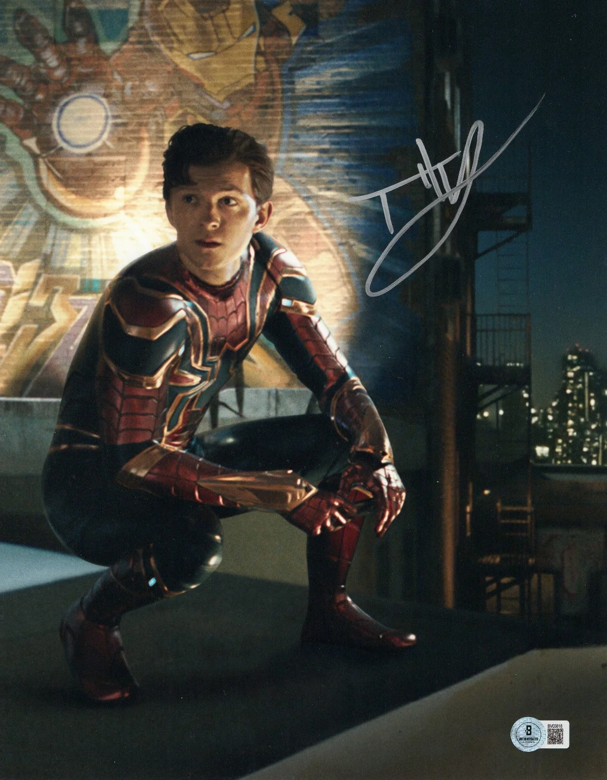 TOM HOLLAND — TOM HOLLAND SIGNED AUTOGRAPH SPIDER-MAN 11X14 PHOTO BECKETT BAS PETER PARKER